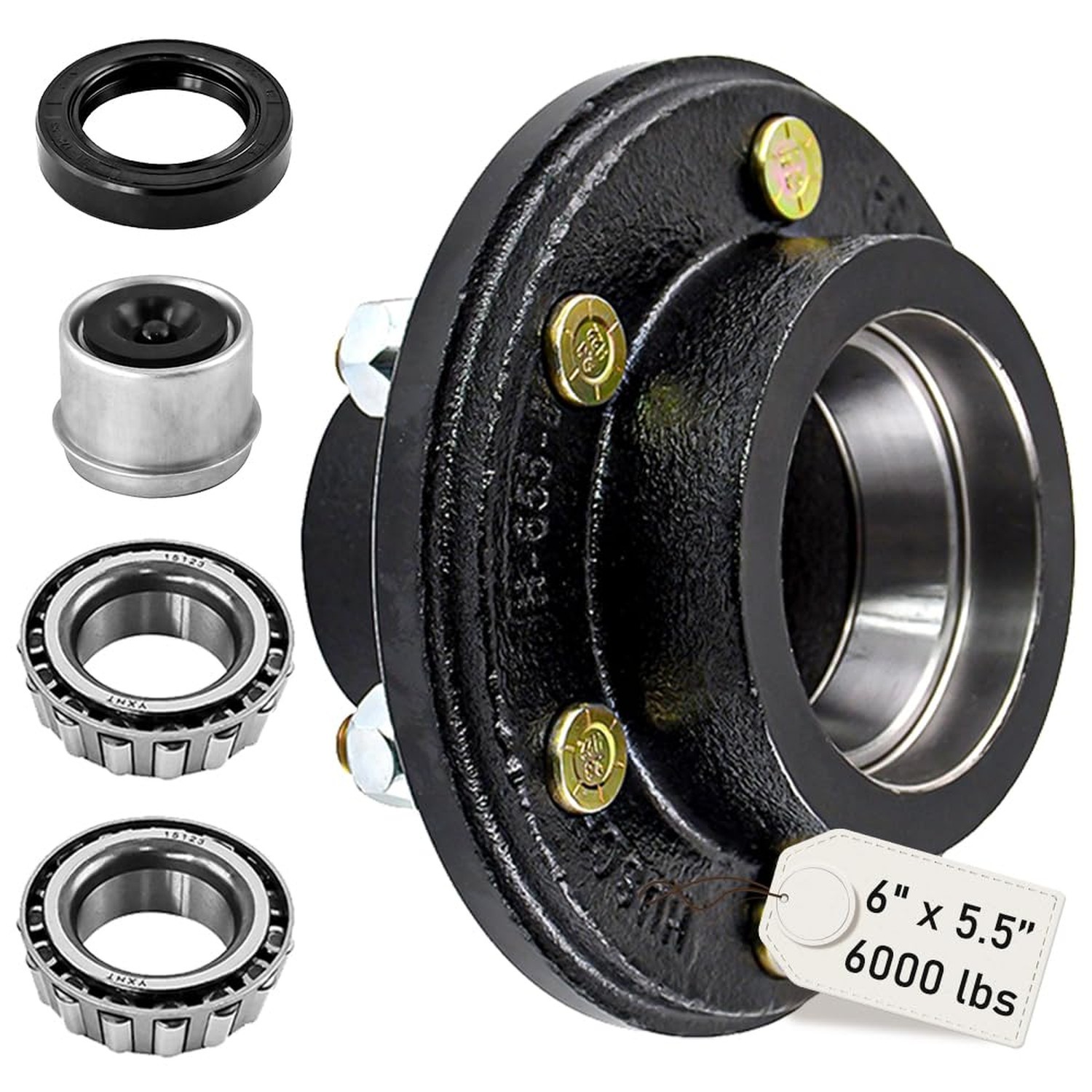 6 on 5.5 Trailer Idler Hub Kit for 5200 to 6000 lbs Trailer Axle #42 with 151…