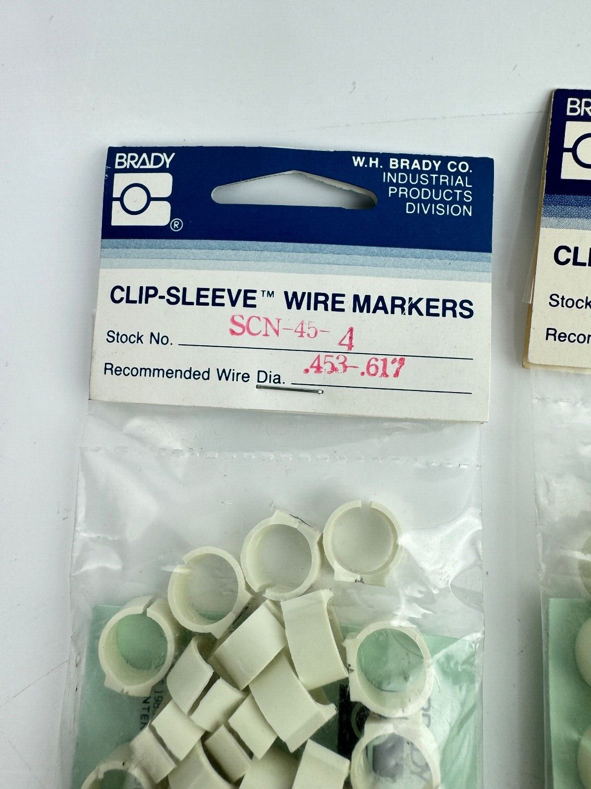 Lot of 7 Assorted Brady SCN-45 Clip-Sleeve Wire Markers 0, 1, 2, 3, 4, J, P