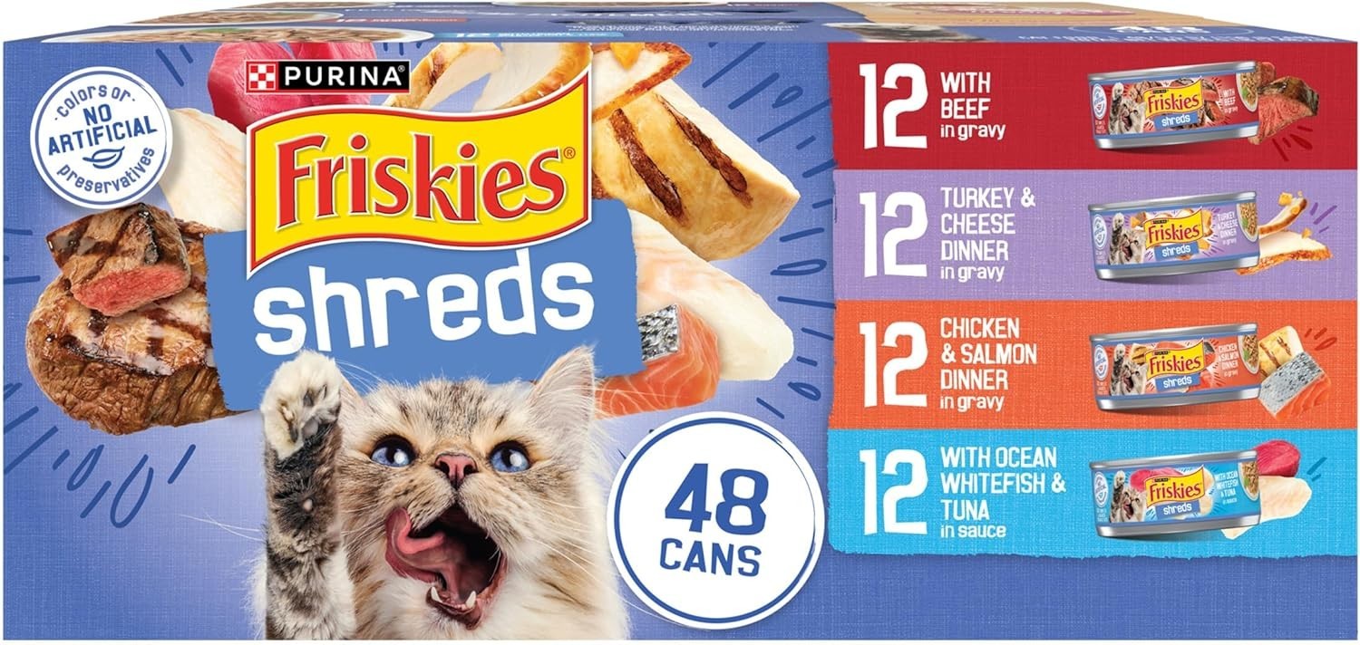 Friskies® Shreds Adult Cat Wet Food – Variety Pack, 5.5 Oz, 96 Count