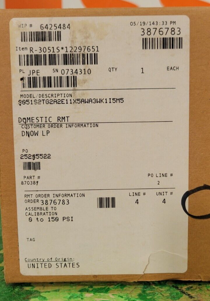 ⚡ROSEMOUNT 3051S2TG2A2E11X5 PSI TRANSMITTER PESSCO IS OFFERING 1 G092723-1 🗽