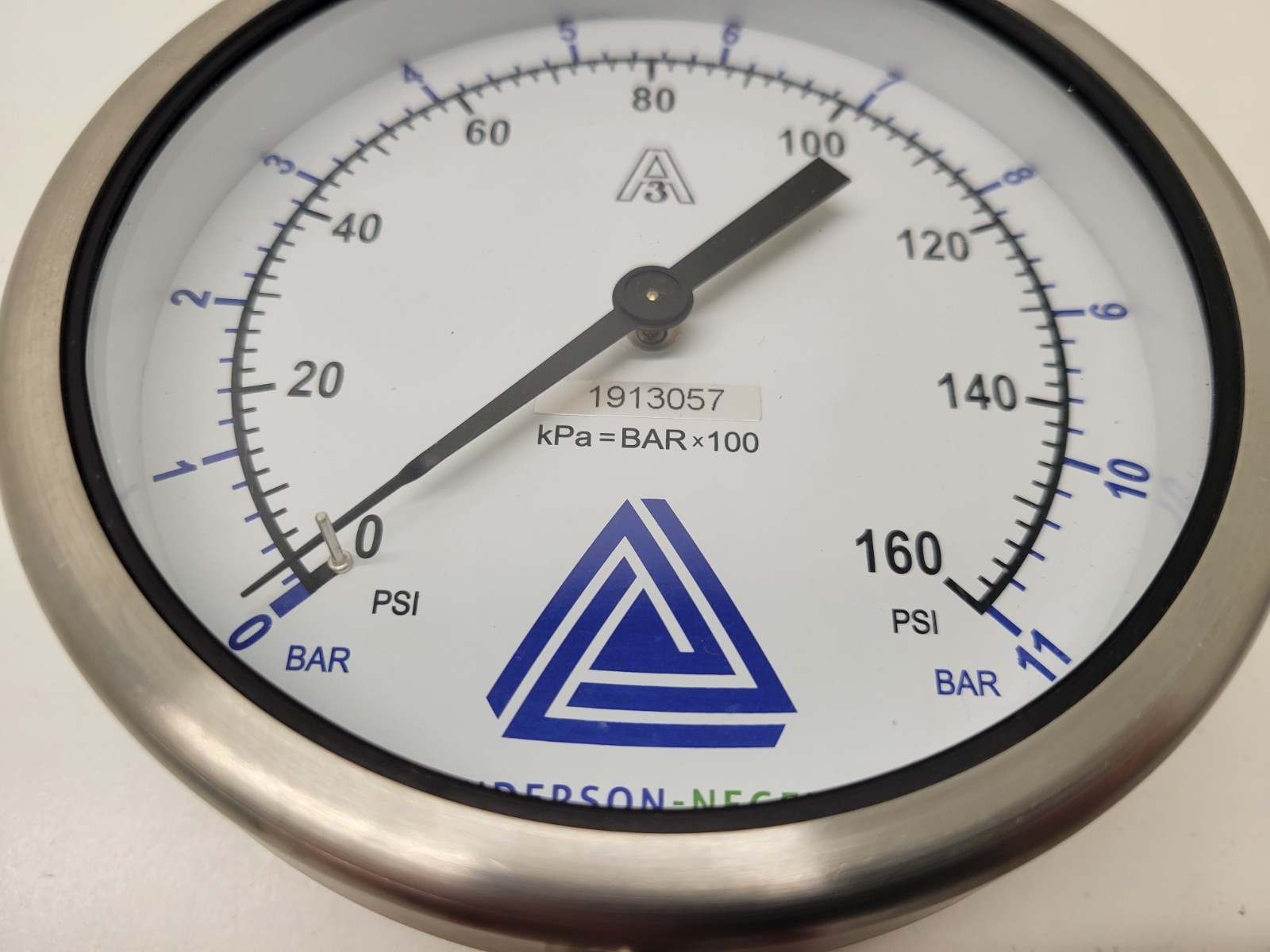 NEW OLD STOCK! ANDERSON NEGELE 0-160 PSI 0-11 BAR PRESSURE GAUGE 1913057