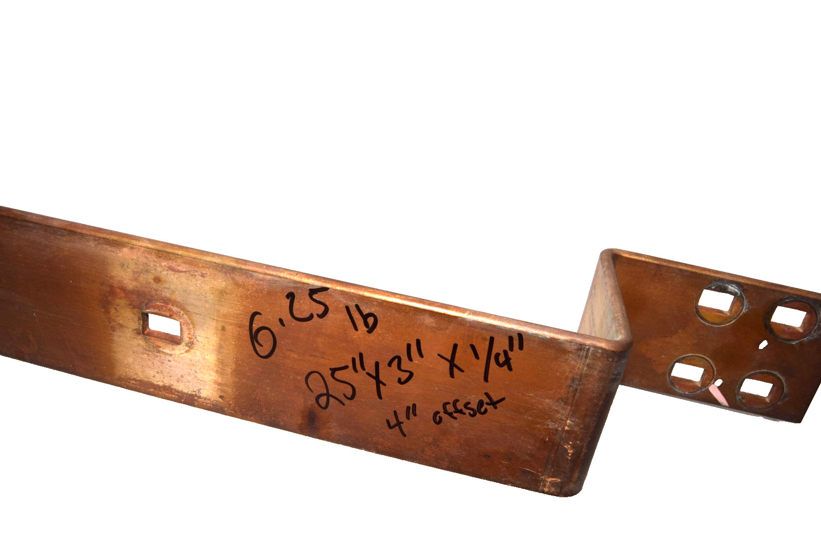 25″ x 3″ x 1/4″ (+4″ offset Step) Copper Flat BusBar bus bar buss bar Stock