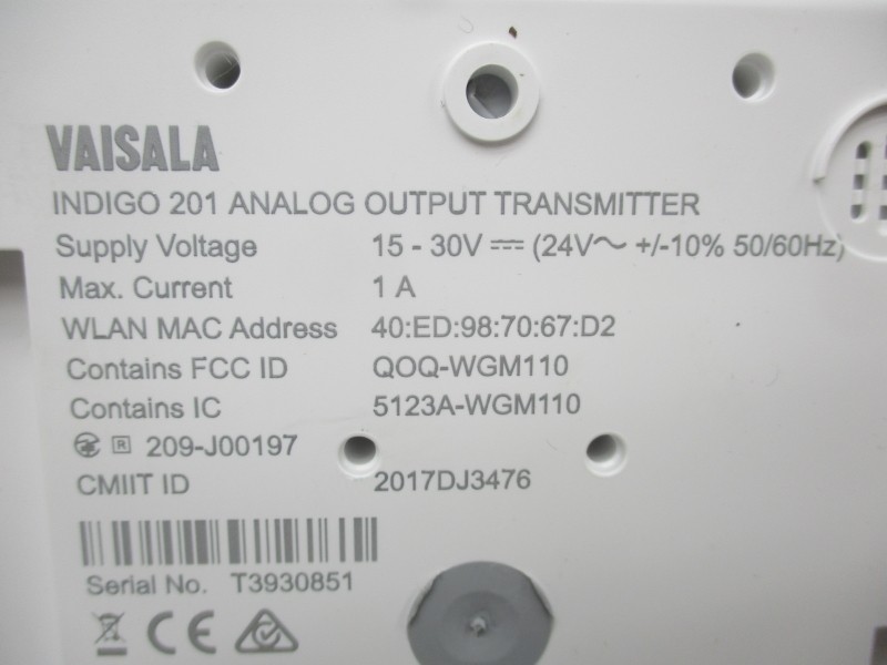 VAISALA INDIGO 201 1A2A0 15-30V 1A NSMP