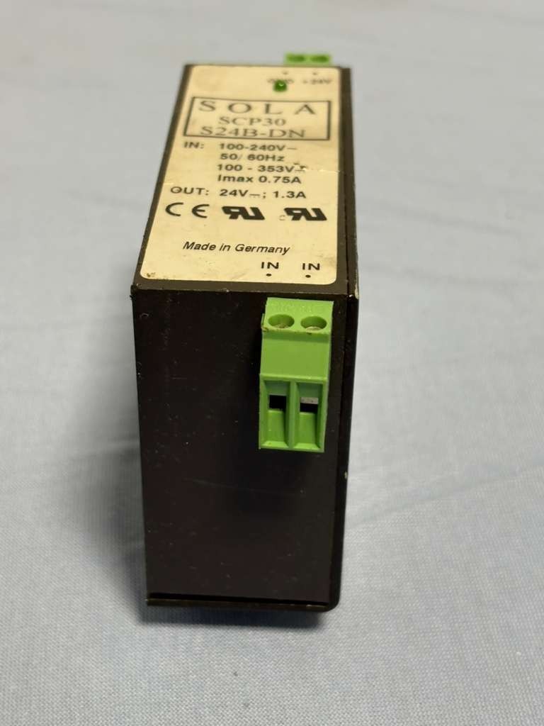 SOLA SCP30 Power Supply Input 100-240V Imax 0.75A Output 24V-1.3A Part S24B-DN
