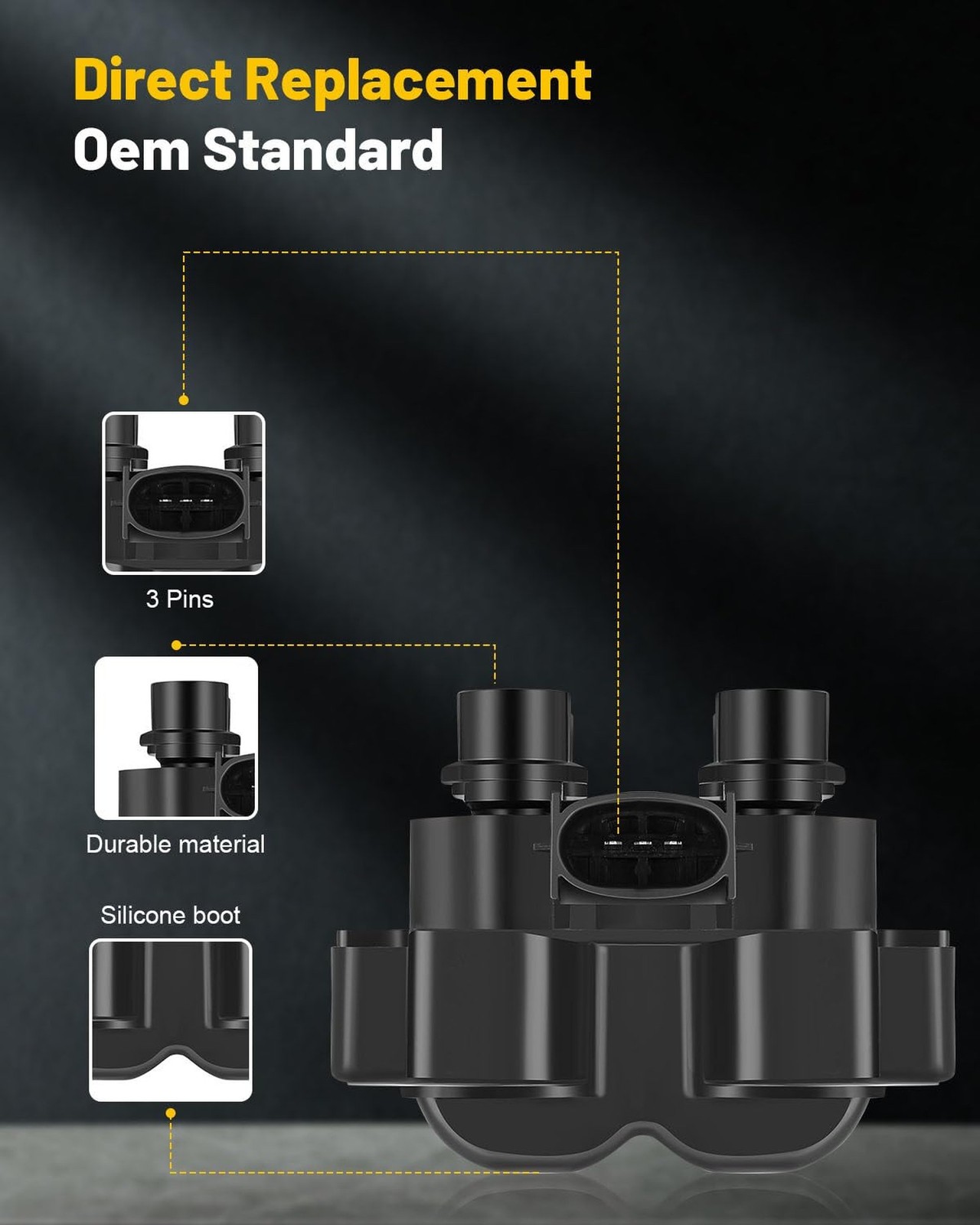 OCPTY 2 Ignition Coils with 8 Iridium Spark Plugs fits DG461 E8TF12029AA E8TZ…