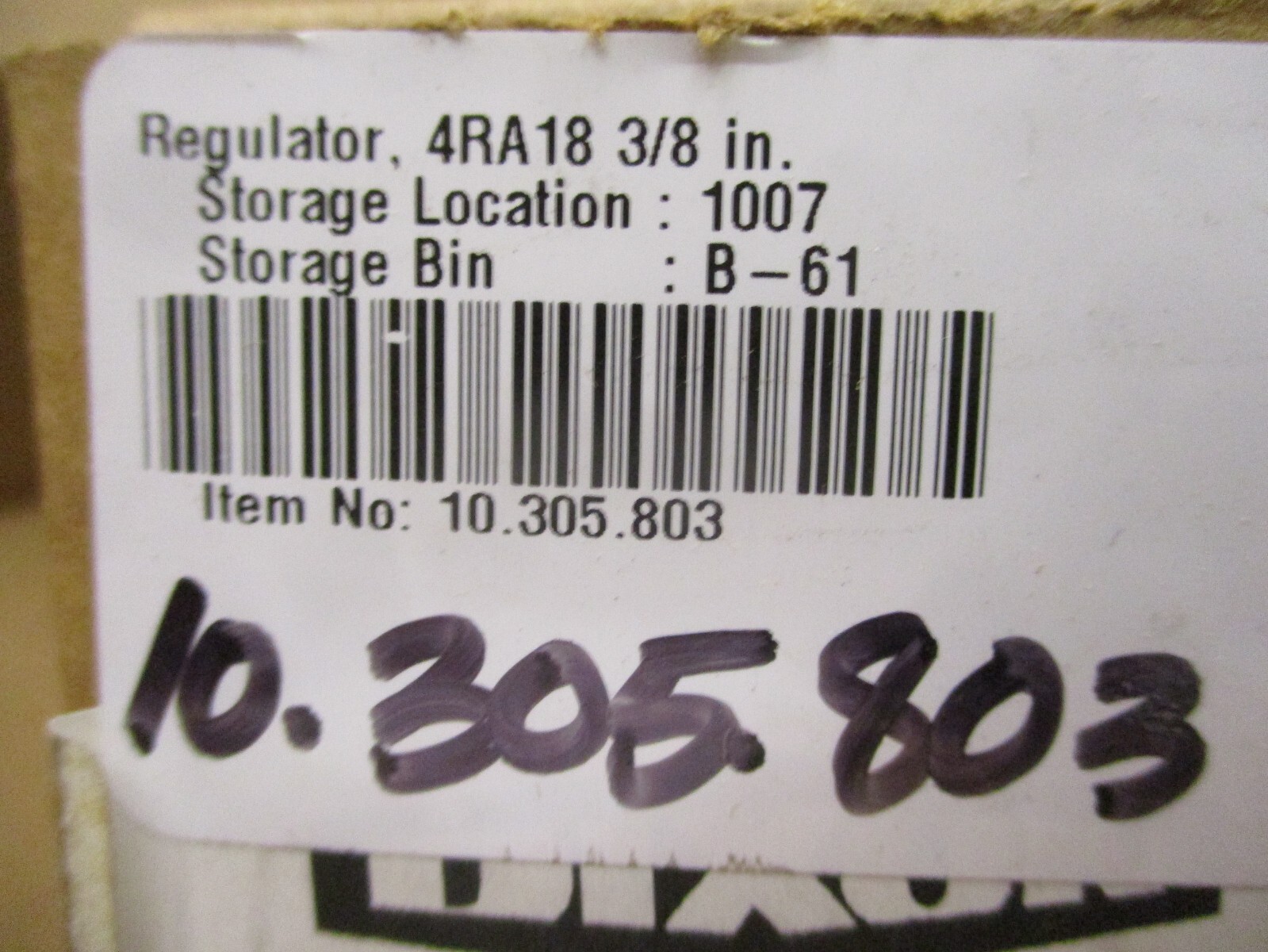 Dixon R18-03R 3/8″ Regulator 0-125 psig Range 49625HI