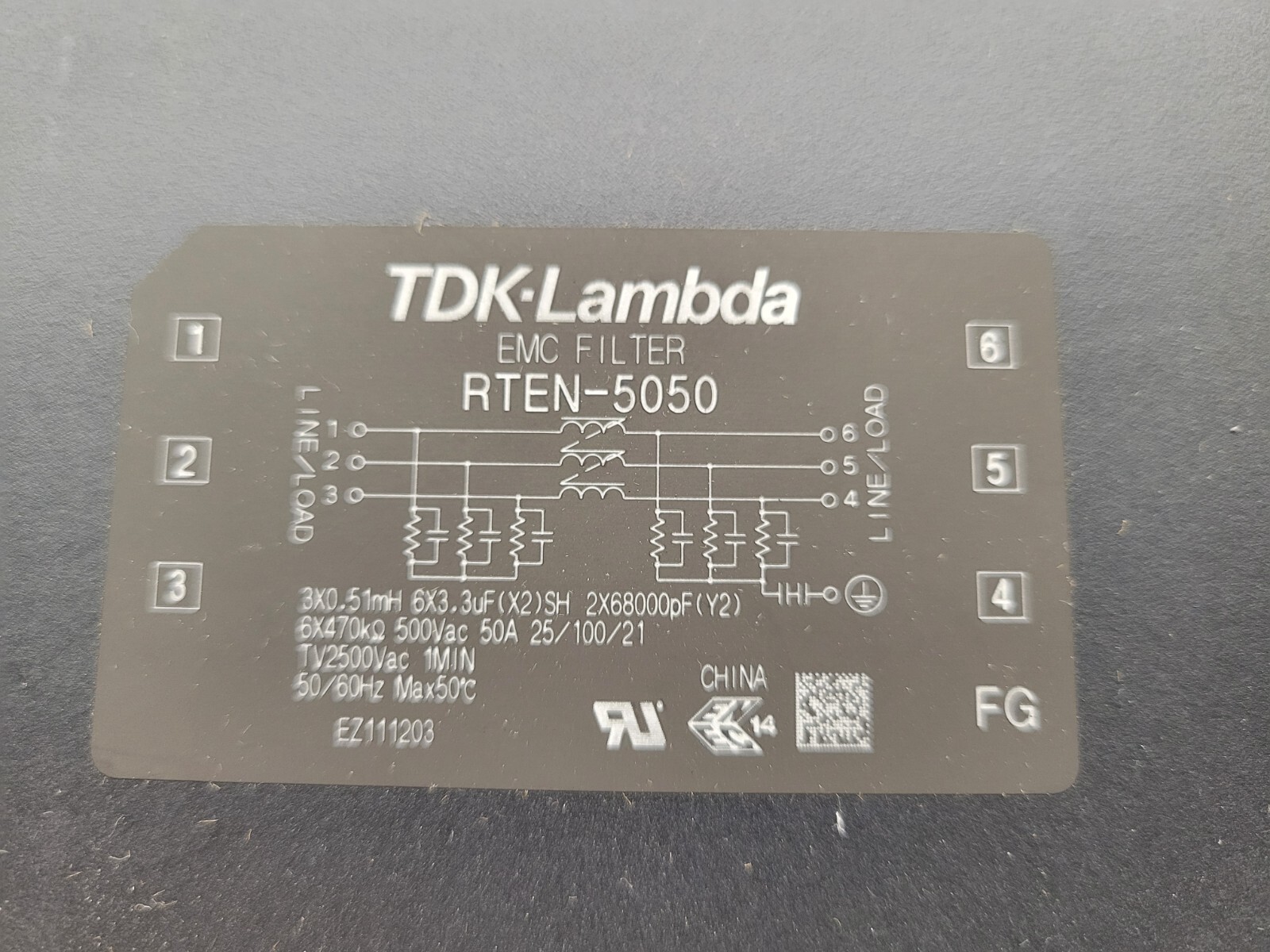 TDK-Lambda RTEN-5050 EMC Filter.
