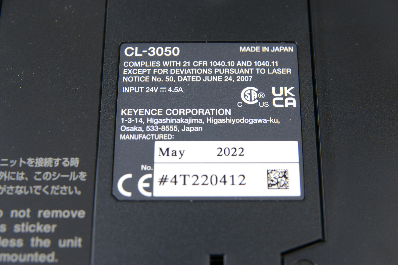 Keyence CL-3050 Controller