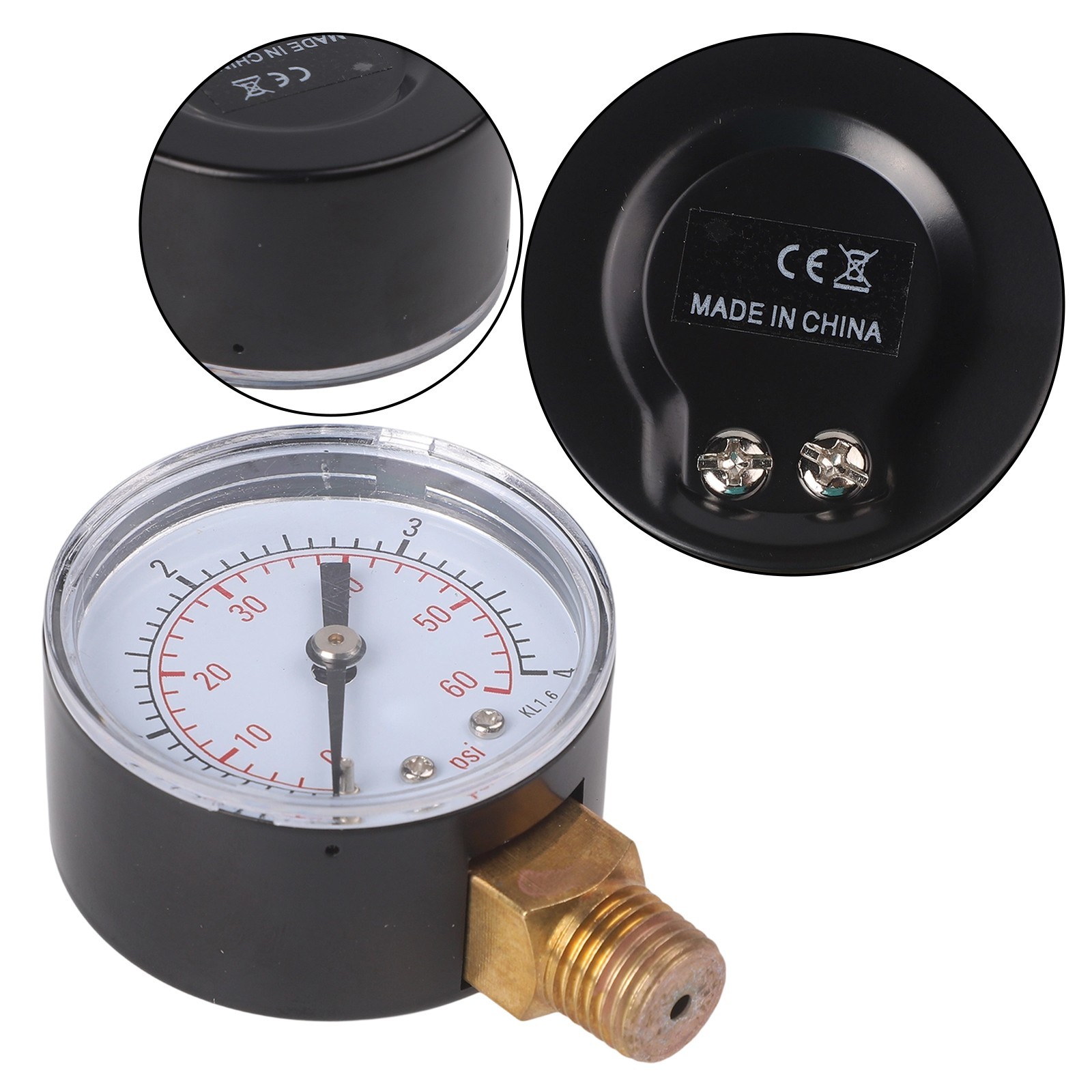 Stainless Steel 14in Pressure Gauge for Industrial HVAC Plumbing 0 4 Bar