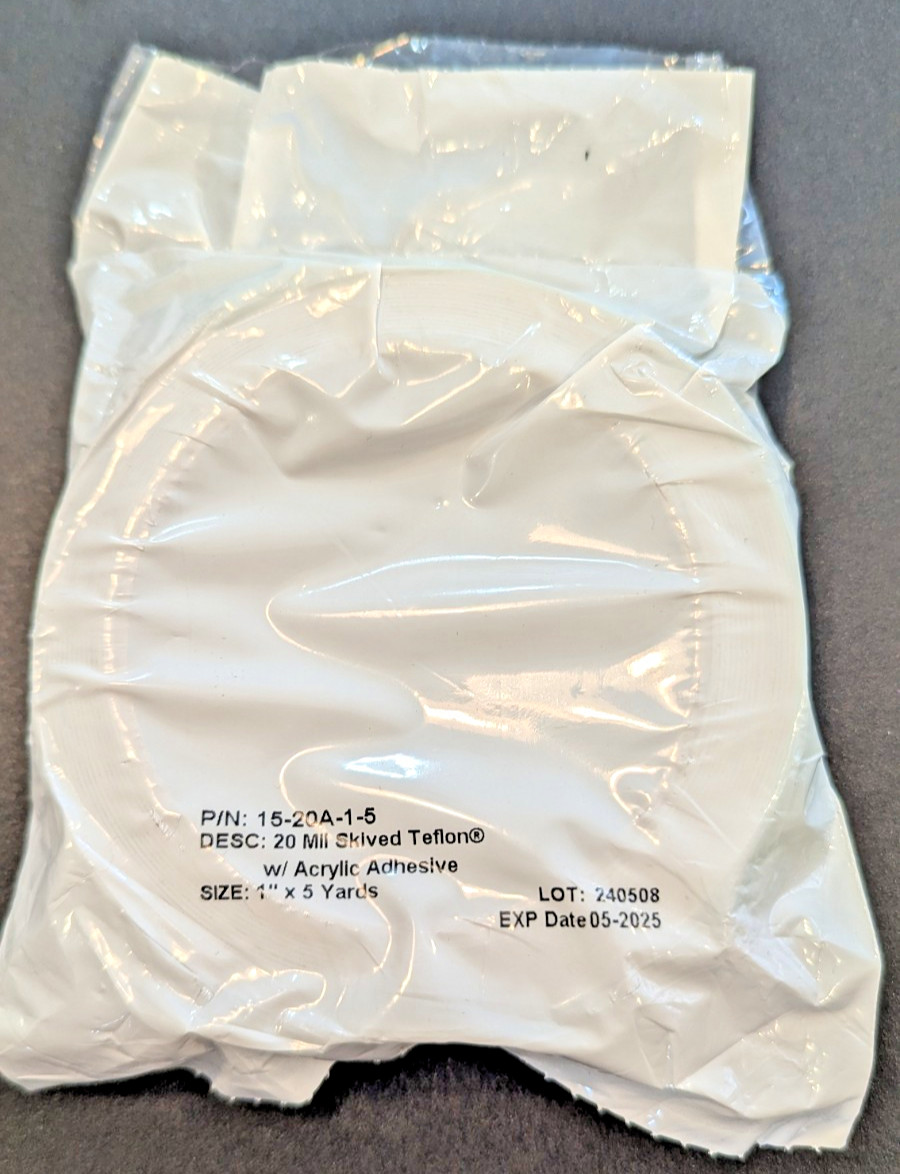 CS Hyde 15-20A-1-5 20 Mil Skived Teflon w/ Acrylic Adhesive (1″ x 5 Yards)