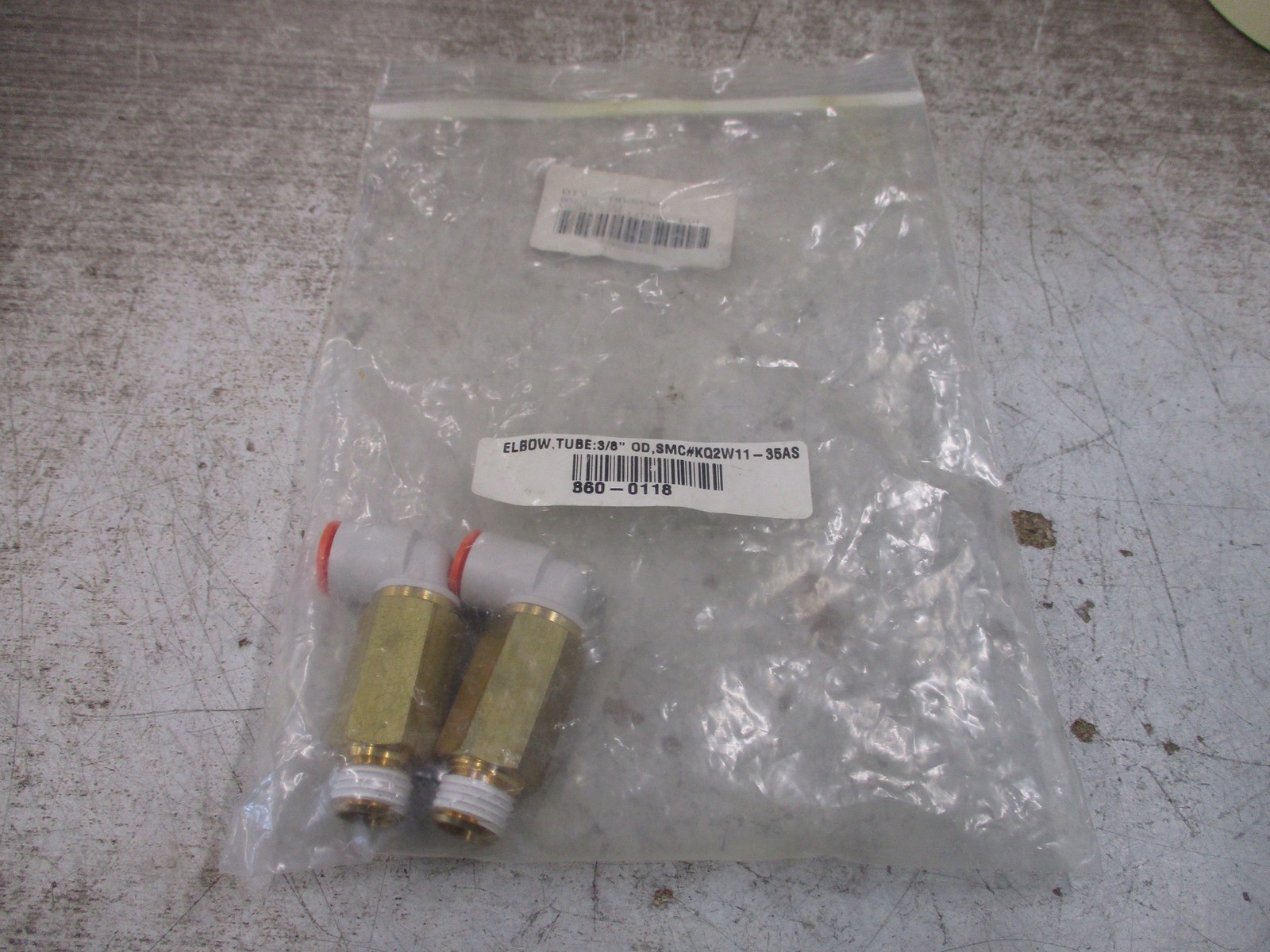 SMC Elbow Fitting KQ2W11-35AS 3/8″ *Lot of 2* *No Bag* New Surplus