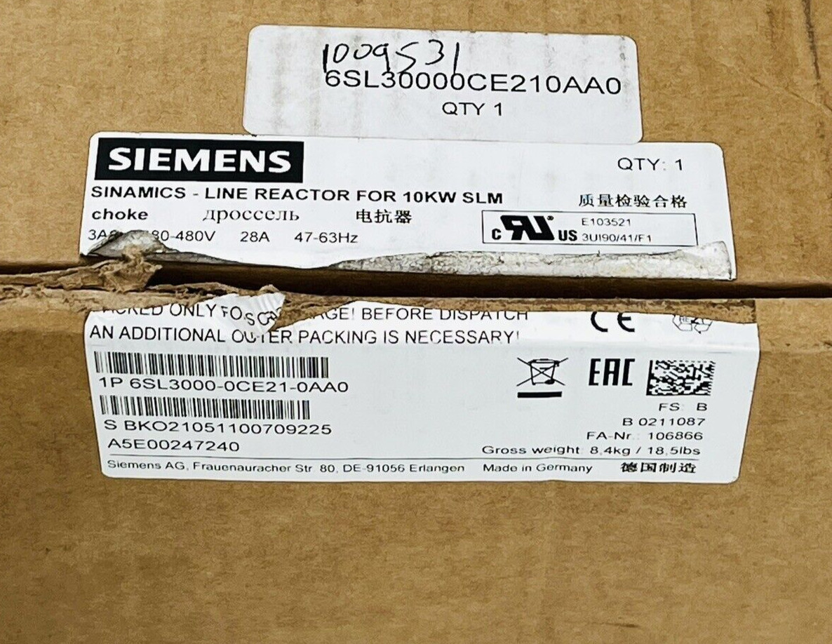 SIEMENS 6SL300-0CE21-0AA0 Line Reactor For 10KW SLM 28A 380-480V *WARRANTY*