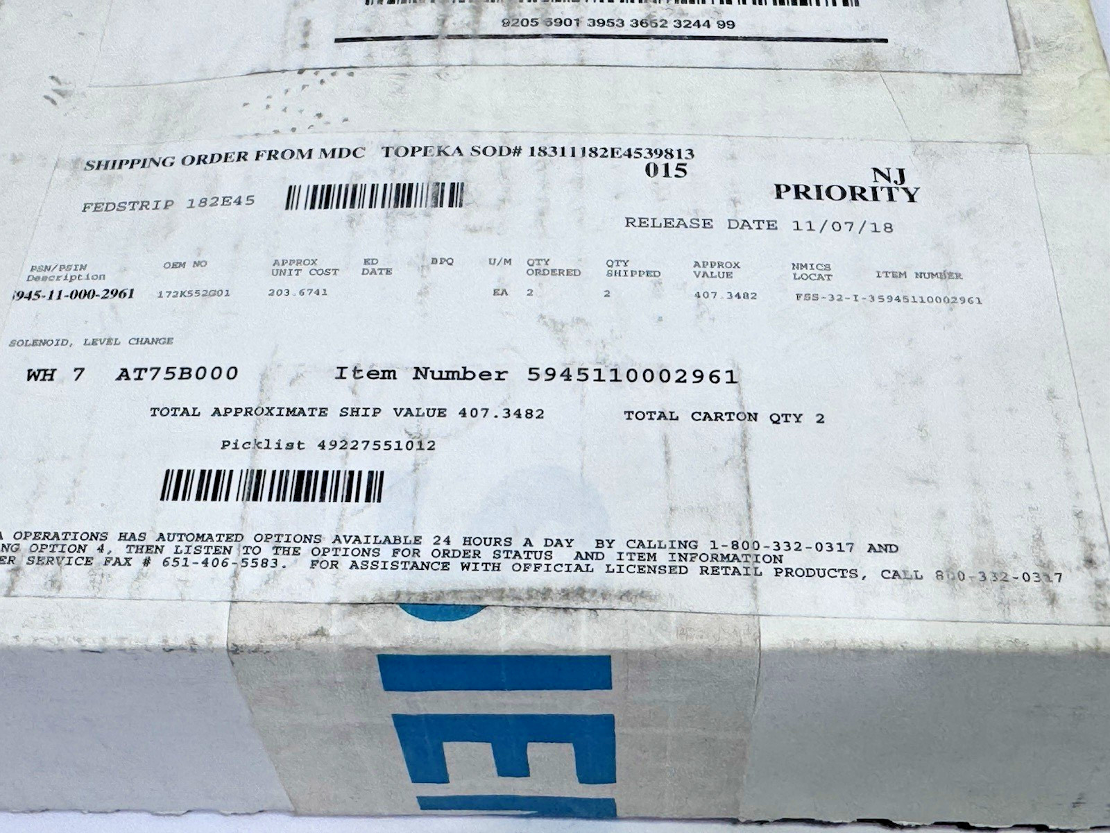 Siemens Solenoid Level Change Assembly 172K552G01 Solystic 8.10.BJ.45 Q20E-78017