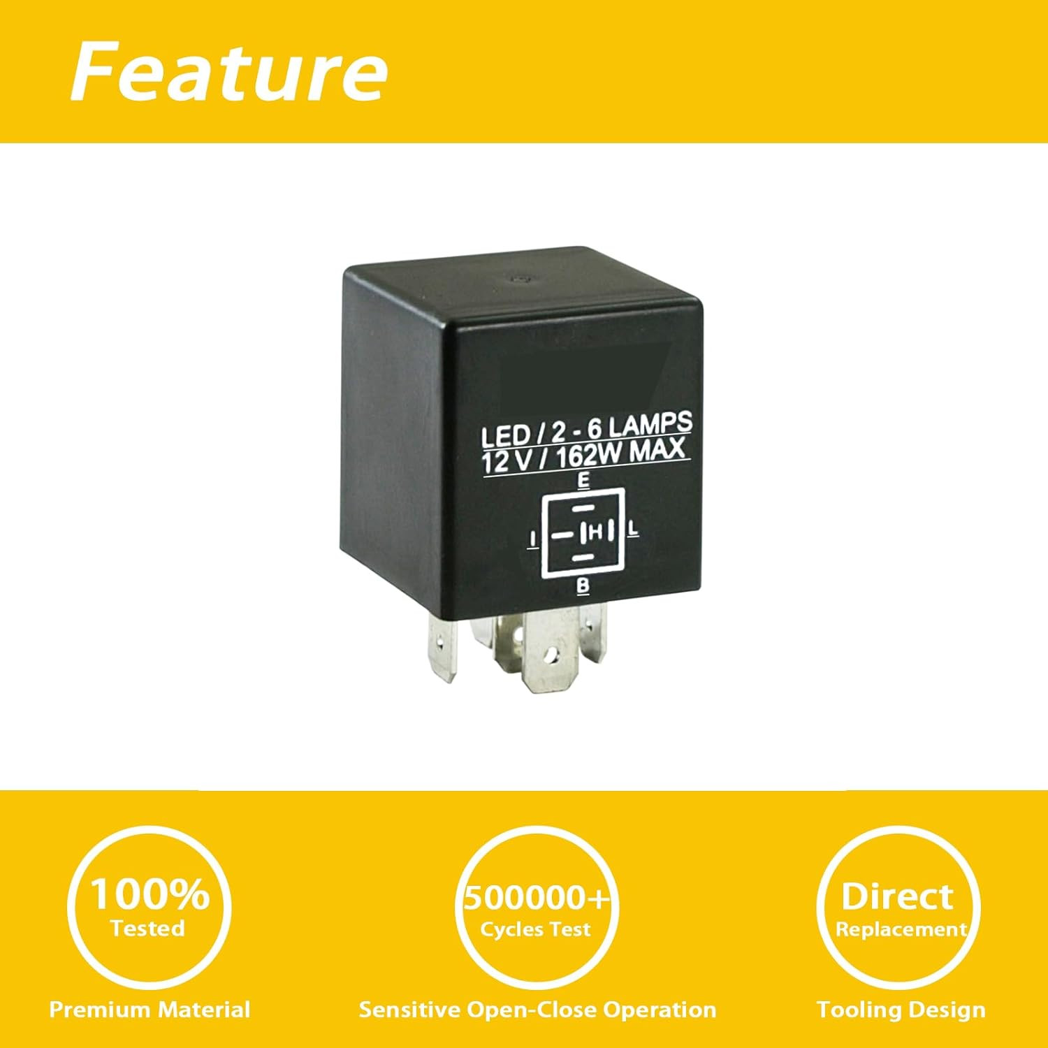 LED Turn Signal Flasher Relay 5 Pin Compatible with Ford F150 98-10 | Compatible