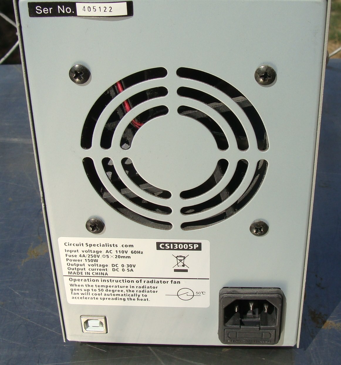 CSI(Circuit Specialists.Com) CSI3005P Programmable Power Supply. Serial#405122
