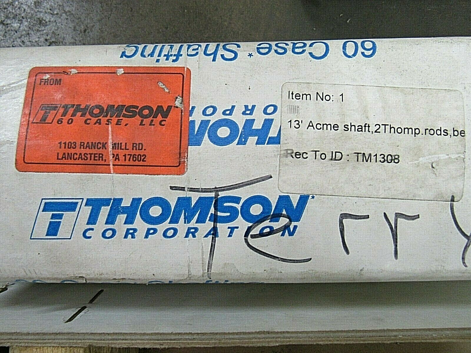 LOT OF 2 THOMSON 60 CASE STEEL LINEAR SHAFT SUPPORT RAIL SA32 CTL98.000 2″ X 98″
