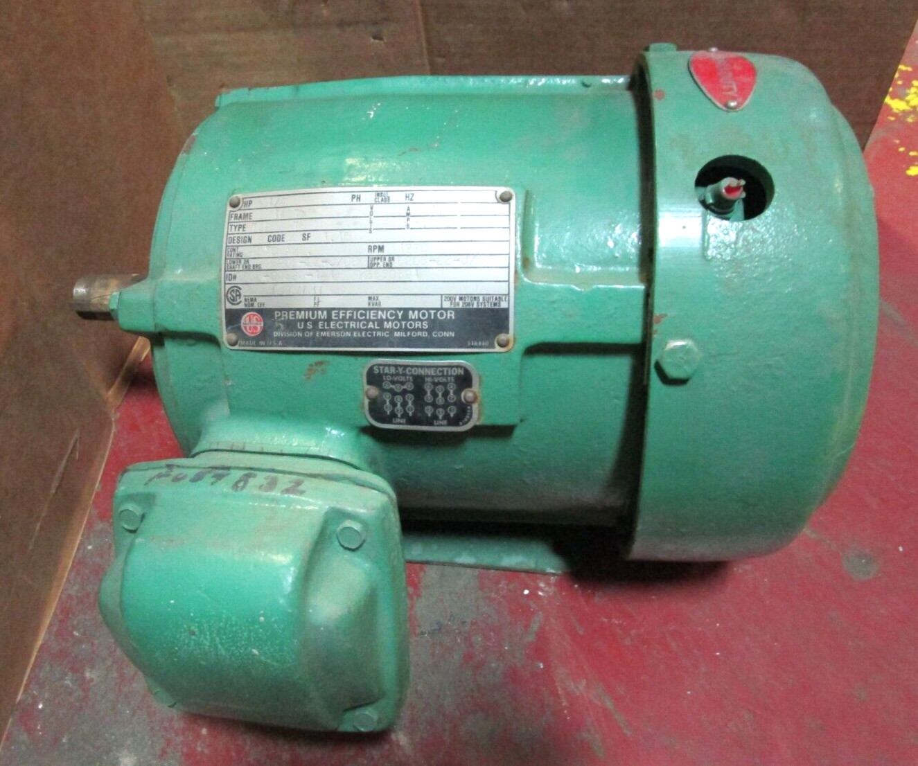 US Electrical Motors 1/4 HP 3 PH 143T Frame 230/460 Volts 1770 RPM 51211LR