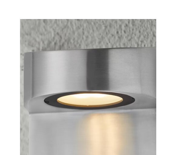 H B Owens Modern 1-Light Polished Aluminum Integrated LED Outdoor Wall Sconce