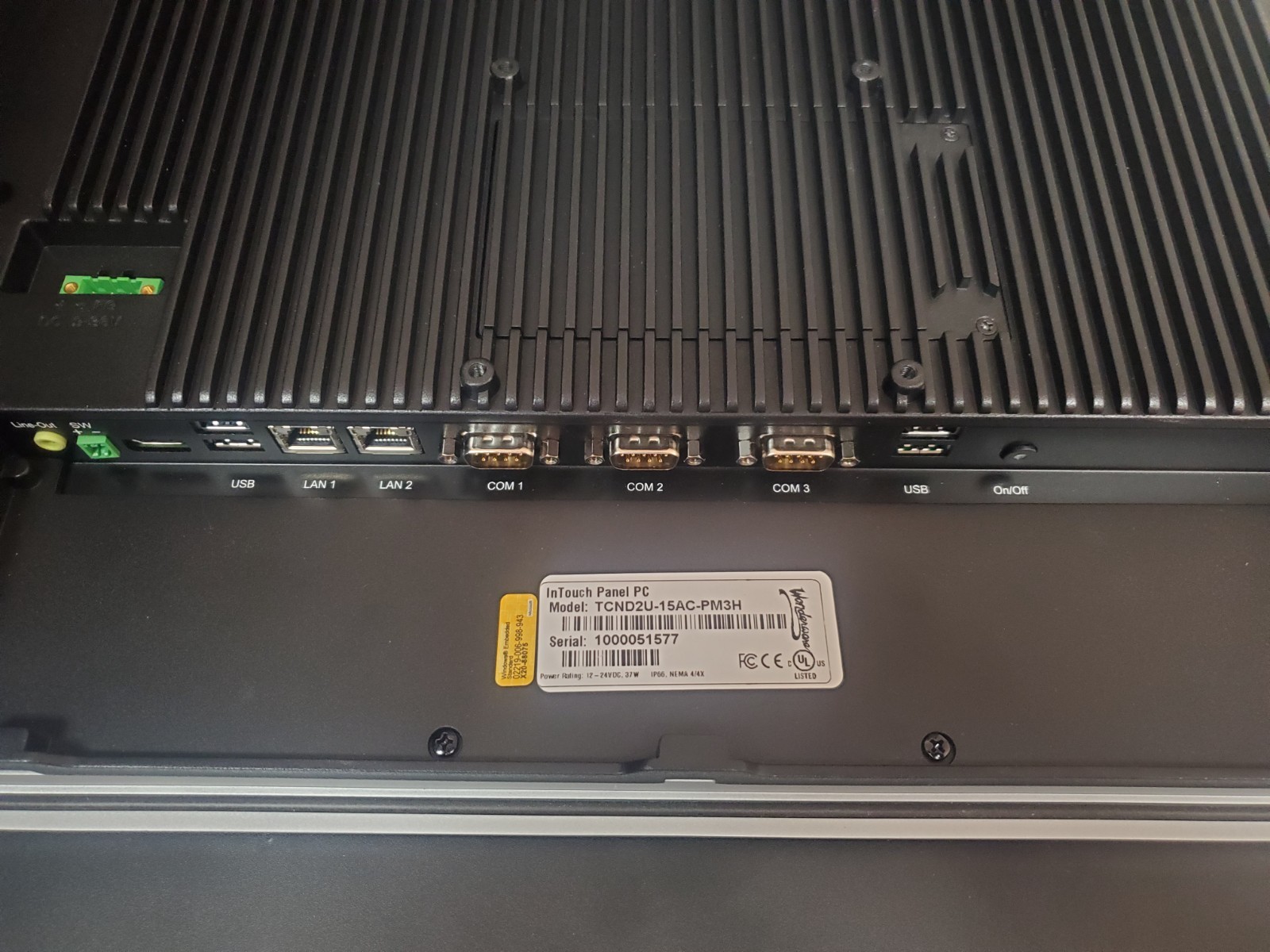 Wonderware TCND2U-15AC-PM3H 15″ InTouch Panel PC: Compact — Windows 7 Embedded