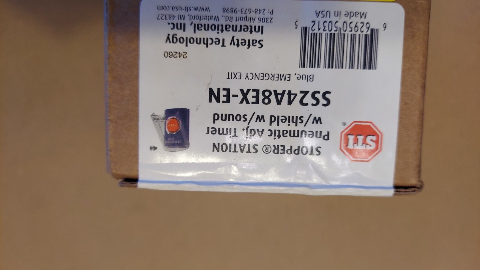 New STI SS24A8EX-EN Stopper Station Pneumatic Button Adjustable Timer w/Shield