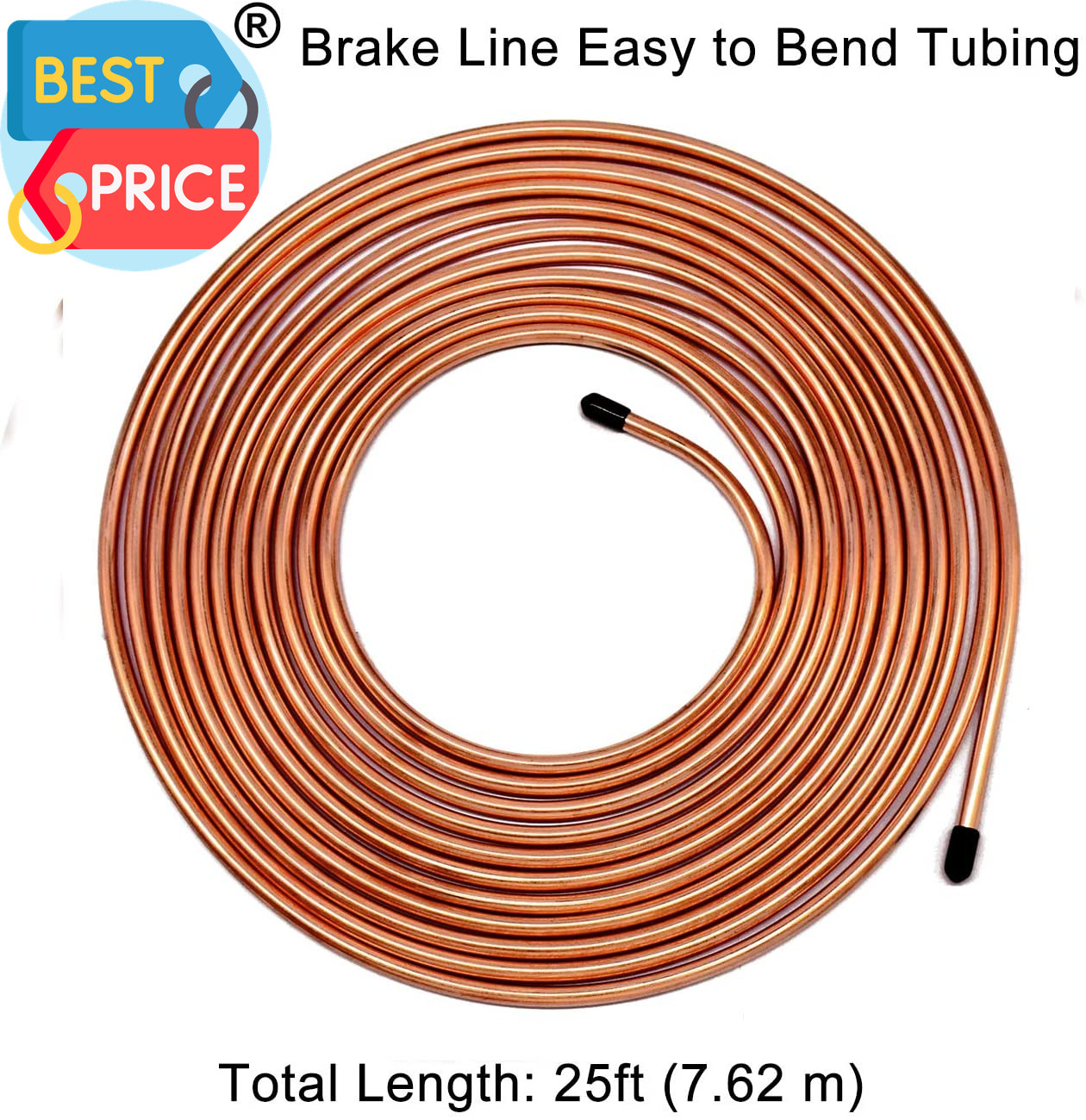 1/4 Brake Line, Upgraded 25 Ft. of 1/4 Flexible Copper Coated Brake Line Tube Ro