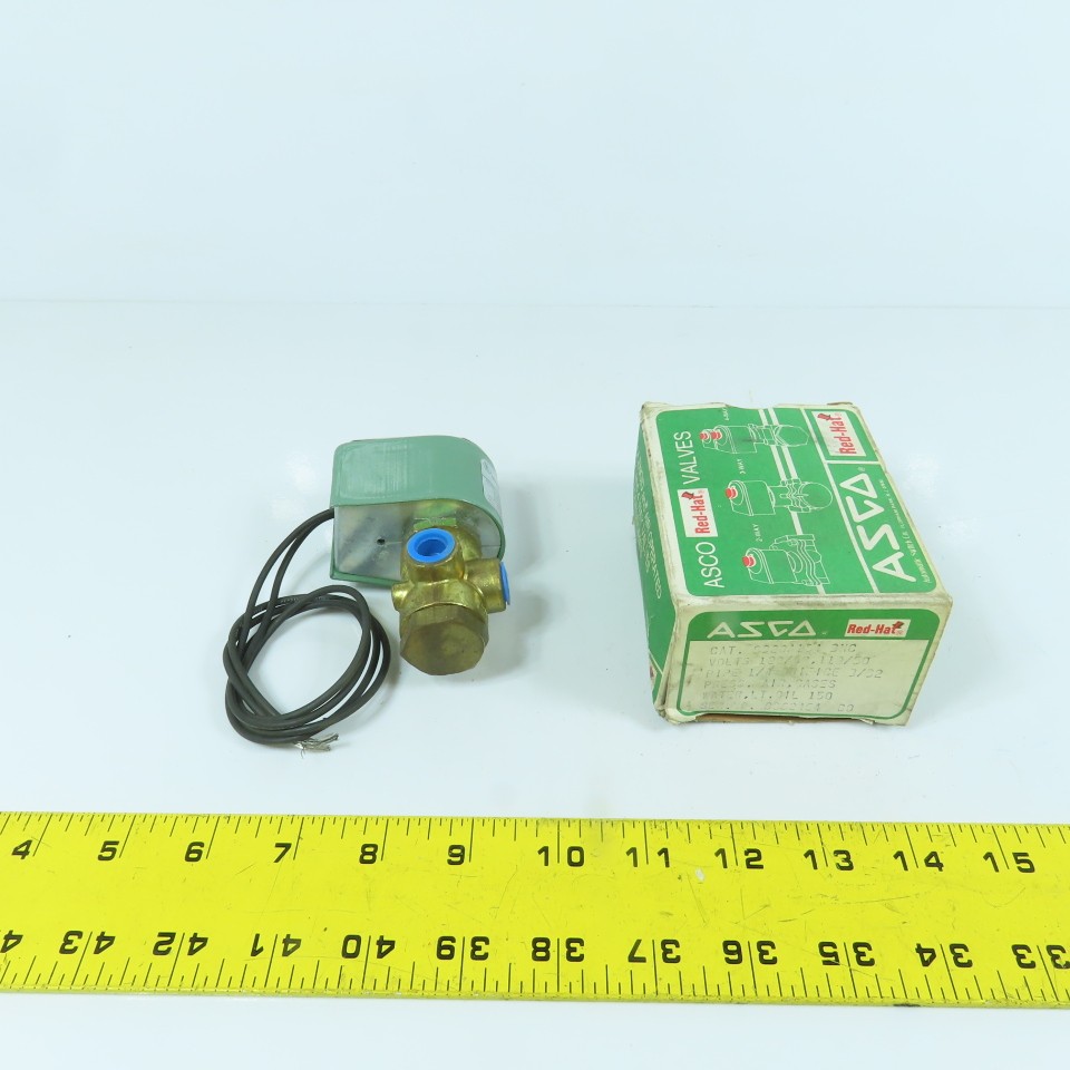 Asco 8320A184 Air, Gas, Water Solenoid Valve 120V 10.5W 1/4″ NPT 150PSI 3-Way