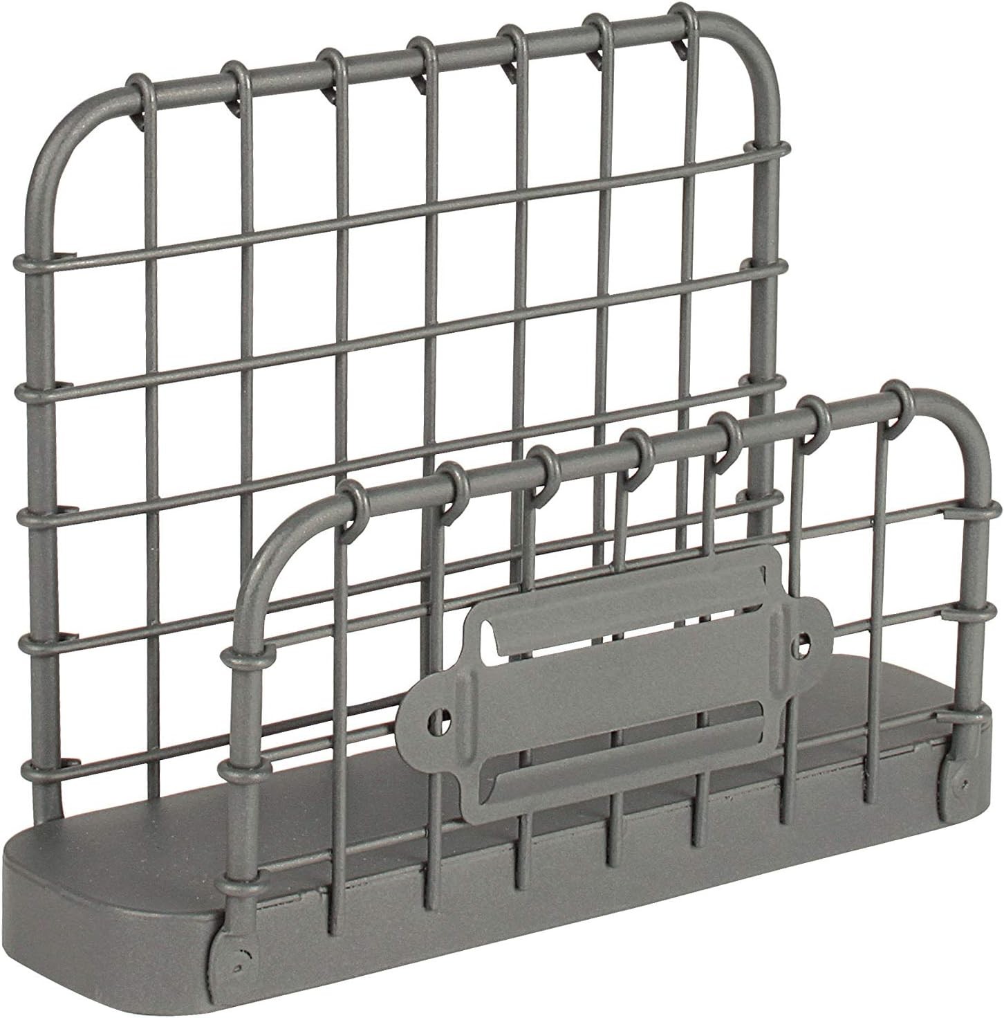 Spectrum Diversified Desktop Letter Holder Modern Farmhouse Industrial Gray