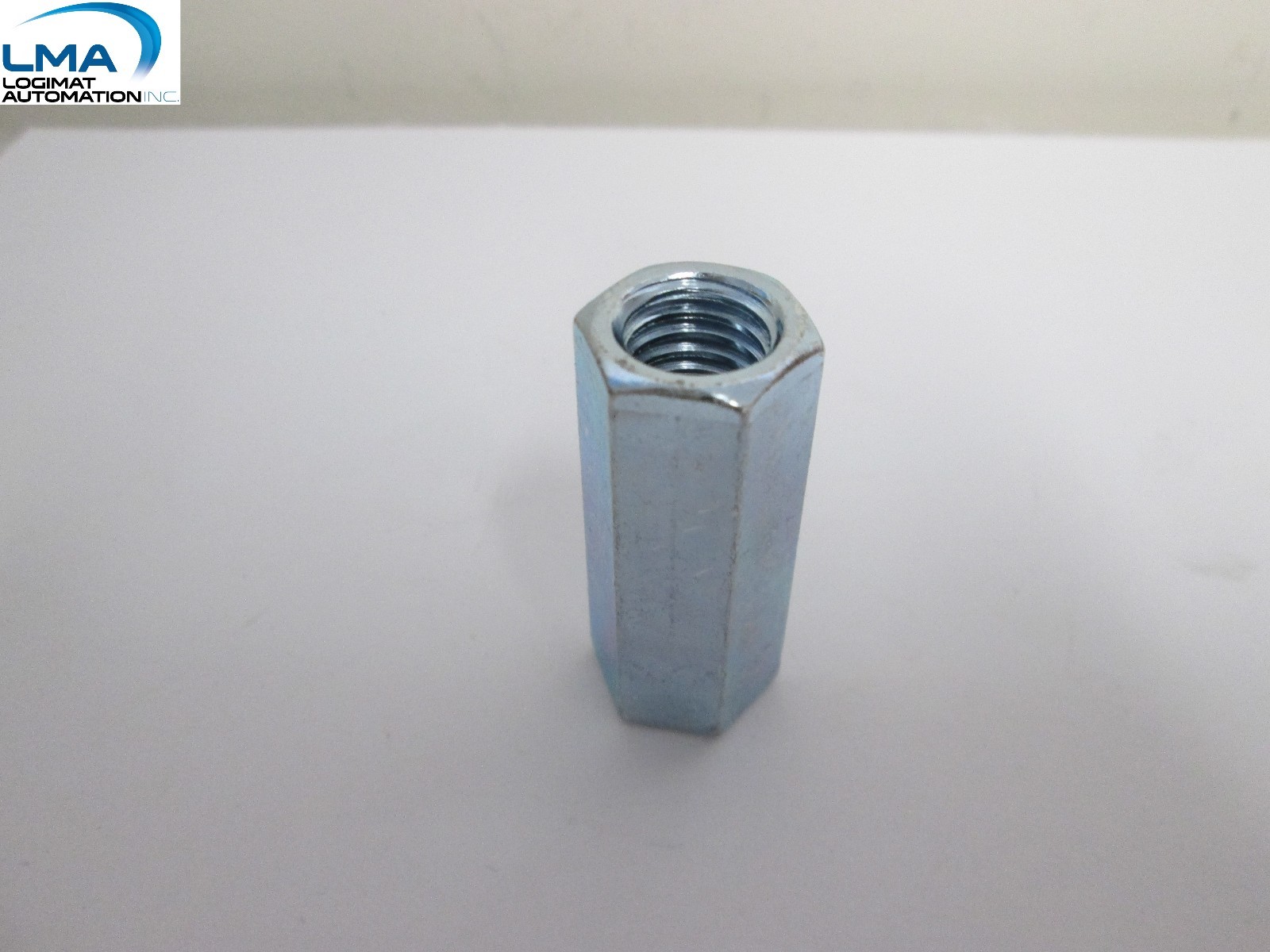 LOT OF 10 – HEXAGON STEEL COUPLING NUT ZINC PLATED 1/2″-13 THREAD X 1-3/4″ UNC