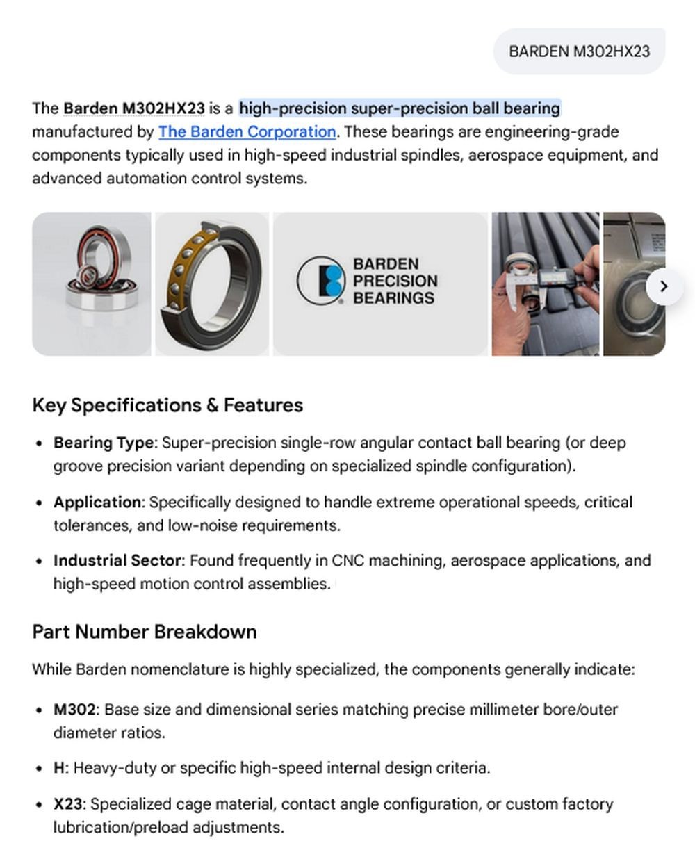 1 NEW BARDEN M302HX23 PRECISION BALL BEARING NIB ***MAKE OFFER***