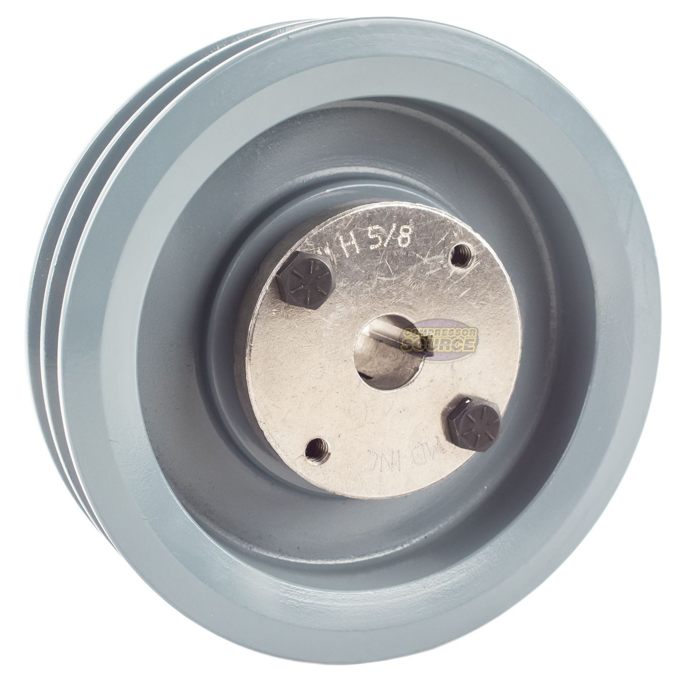 Cast Iron 5.5″ Dual Groove Pulley Belt A Section 4L with 5/8″ Sheave Bushing