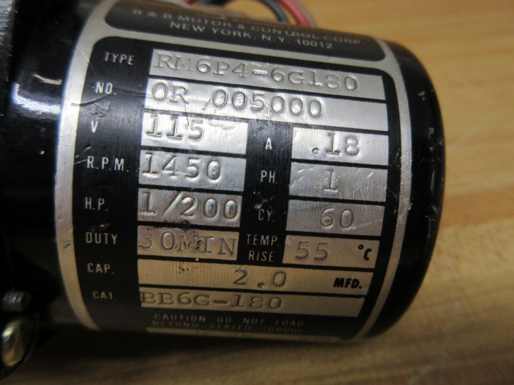 B&B Motor & Control BB6G-180 Motor BB6G180