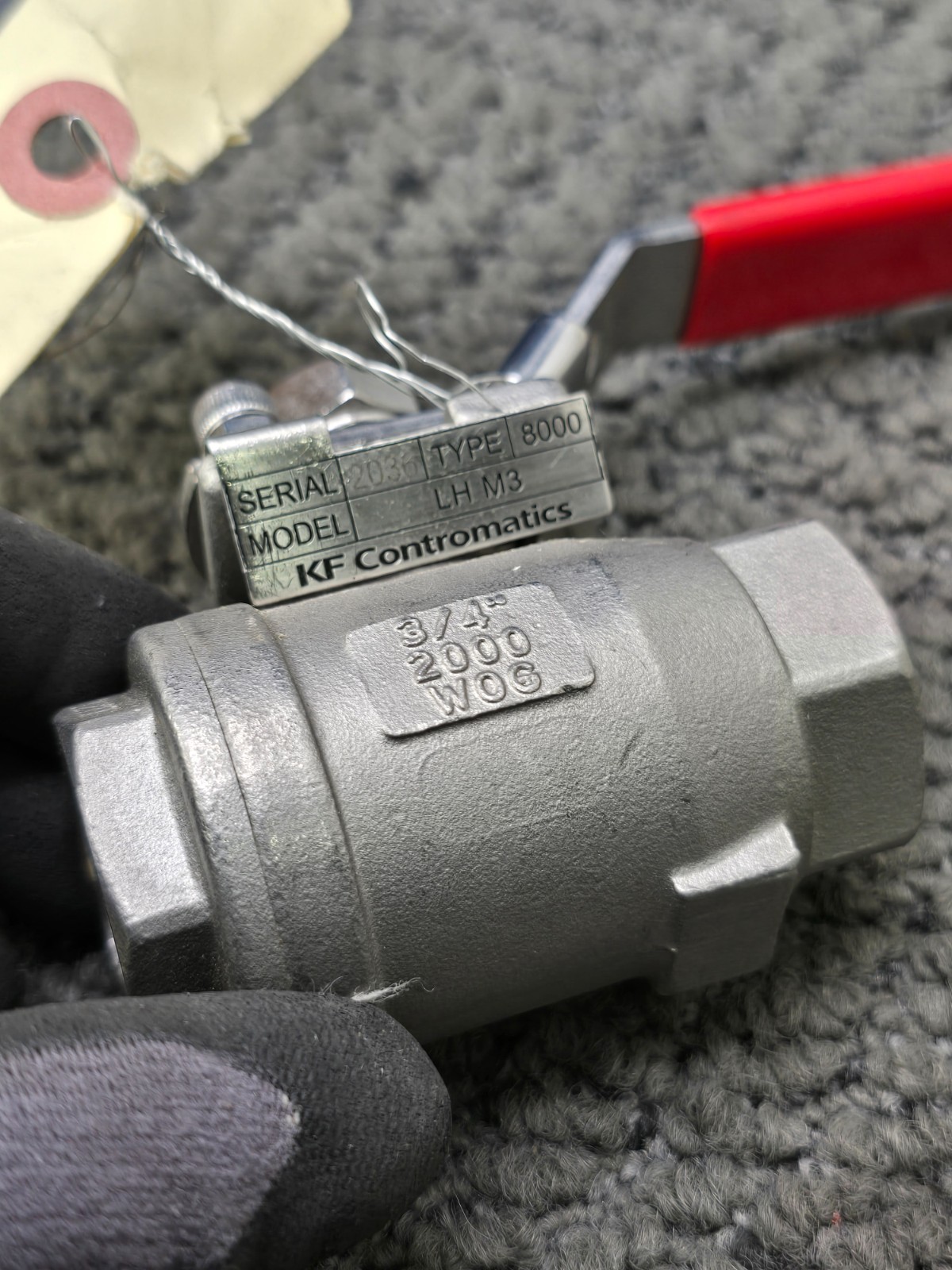 KF Contromatics LH M3 3/4″ Stainless Steel Ball Valve w/ Locking Handle 2000 WOG