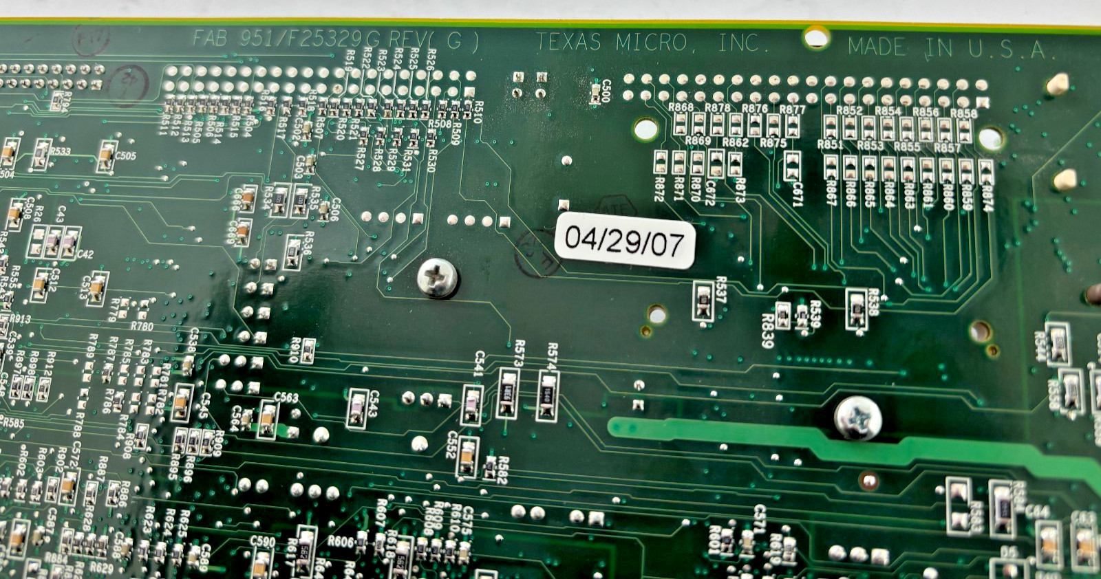 Texas Micro Fab 951 / F25329G Rev G Circuit Board Industrial / PCB
