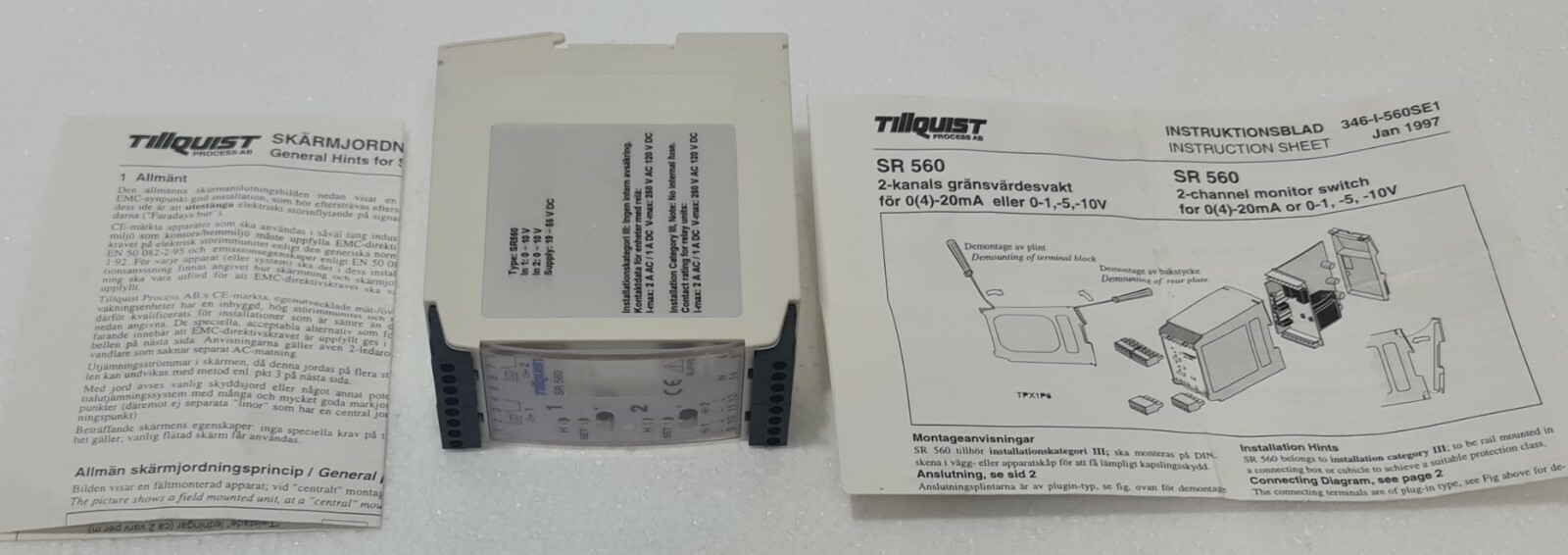 TILLQUIST TYPE:SR560 VOLTAGE TRANSMITTER 19-55 VDC