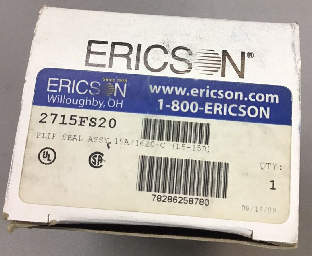 ERICSON 2715FS20 FLIP SEAL COVER W/ RECEPTACLE *NEW IN BOX* (B225)