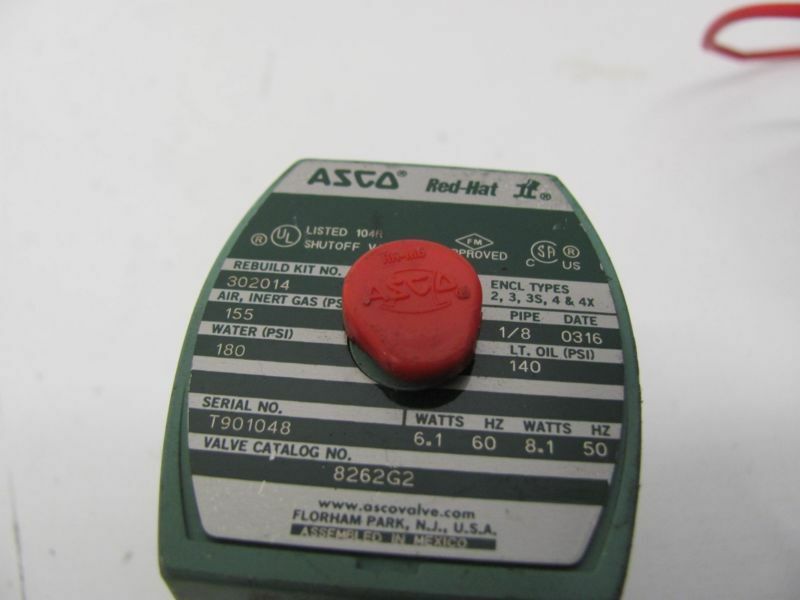 ASCO RED-HAT II VALVE 302014 AIR 155PSI WATER 180PSI OIL 140PSI 8262G2 NNB