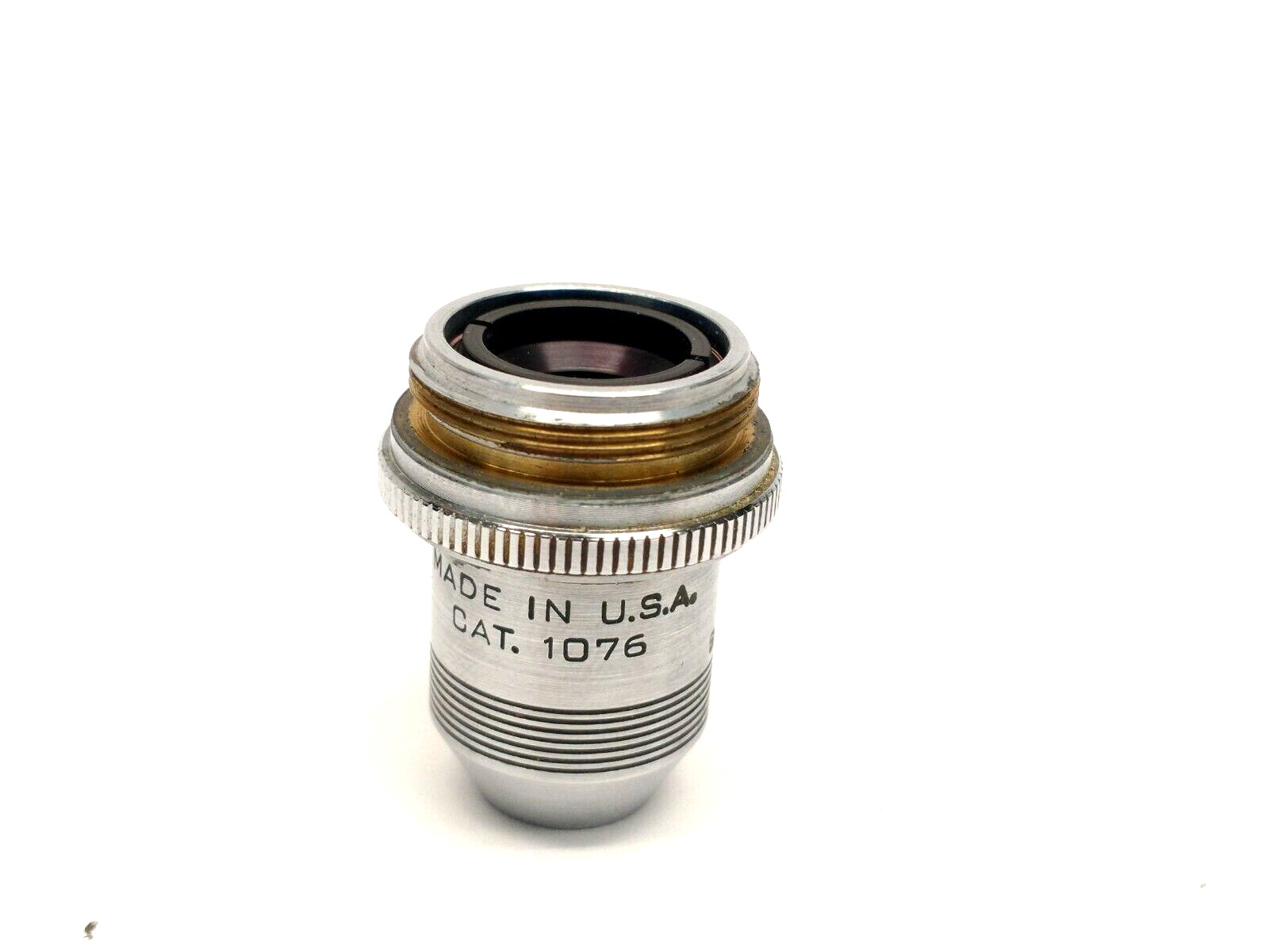American Optical 1076 Microscope Objective Lens 10x N.A. .25