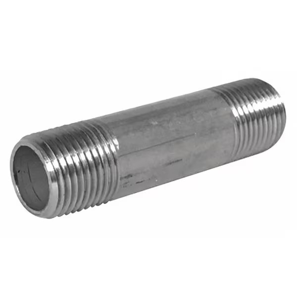 1/4″ MNPT x 4″ TBE Stainless Steel Pipe Nipple Sch 40, Outside Dia.: 9/16″