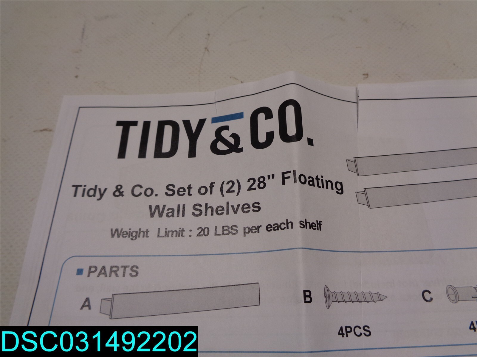 Tidy & Co. Set of (2) 28″ Floating Wall Shelves V39549