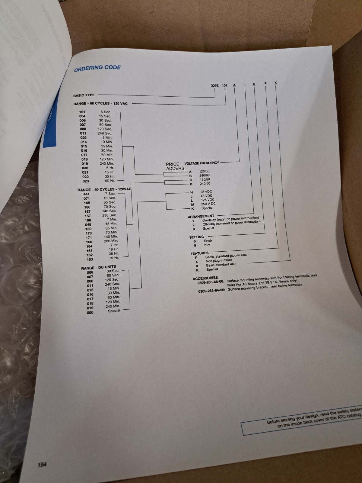 ATC 305E016A20PX Analog Reset Plug In Timer 30 Minute 305E-016-a-20-px