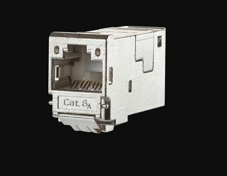 Metz CONNECT 130910-I Recessed RJ45 E-DAT Module Cat.6A 8(8) Jack T568A 1-Pc NEW