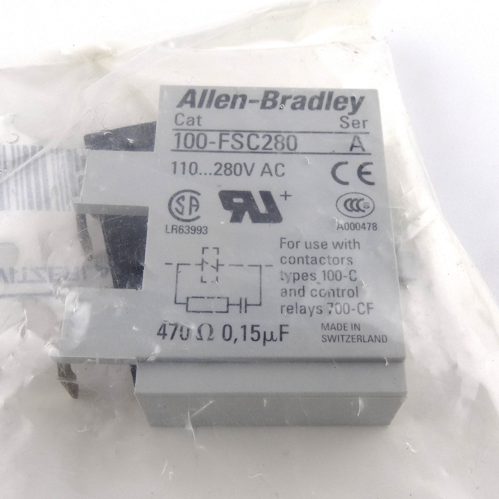 New Allen-Bradley 100-FSC280 Surge Suppressor RC 100FSC280 – 60 Day Warranty