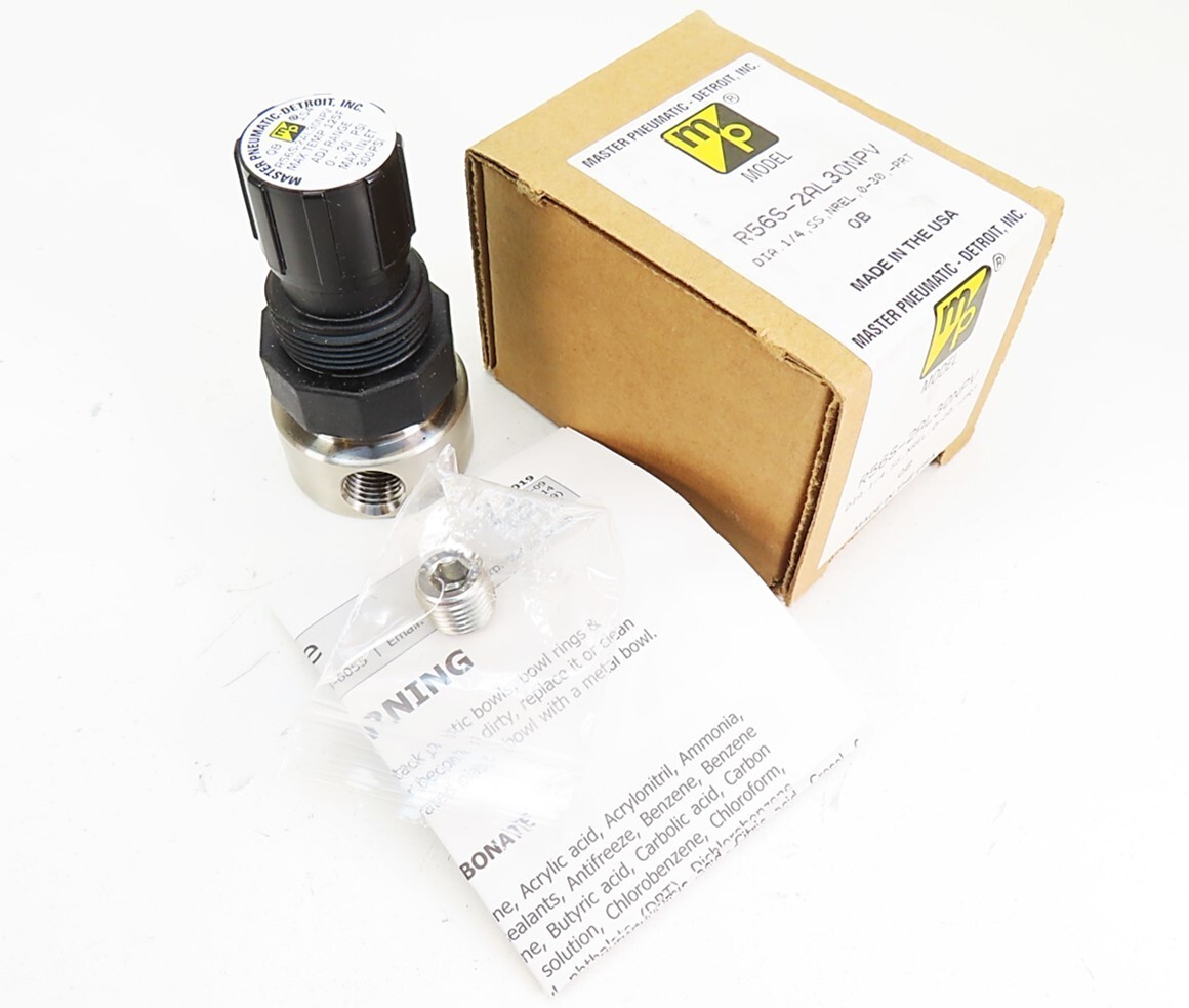 Master Pneumatic R56S-2AL30NPV Stainless Steel Regulator 0-30PSI 300PSI Max