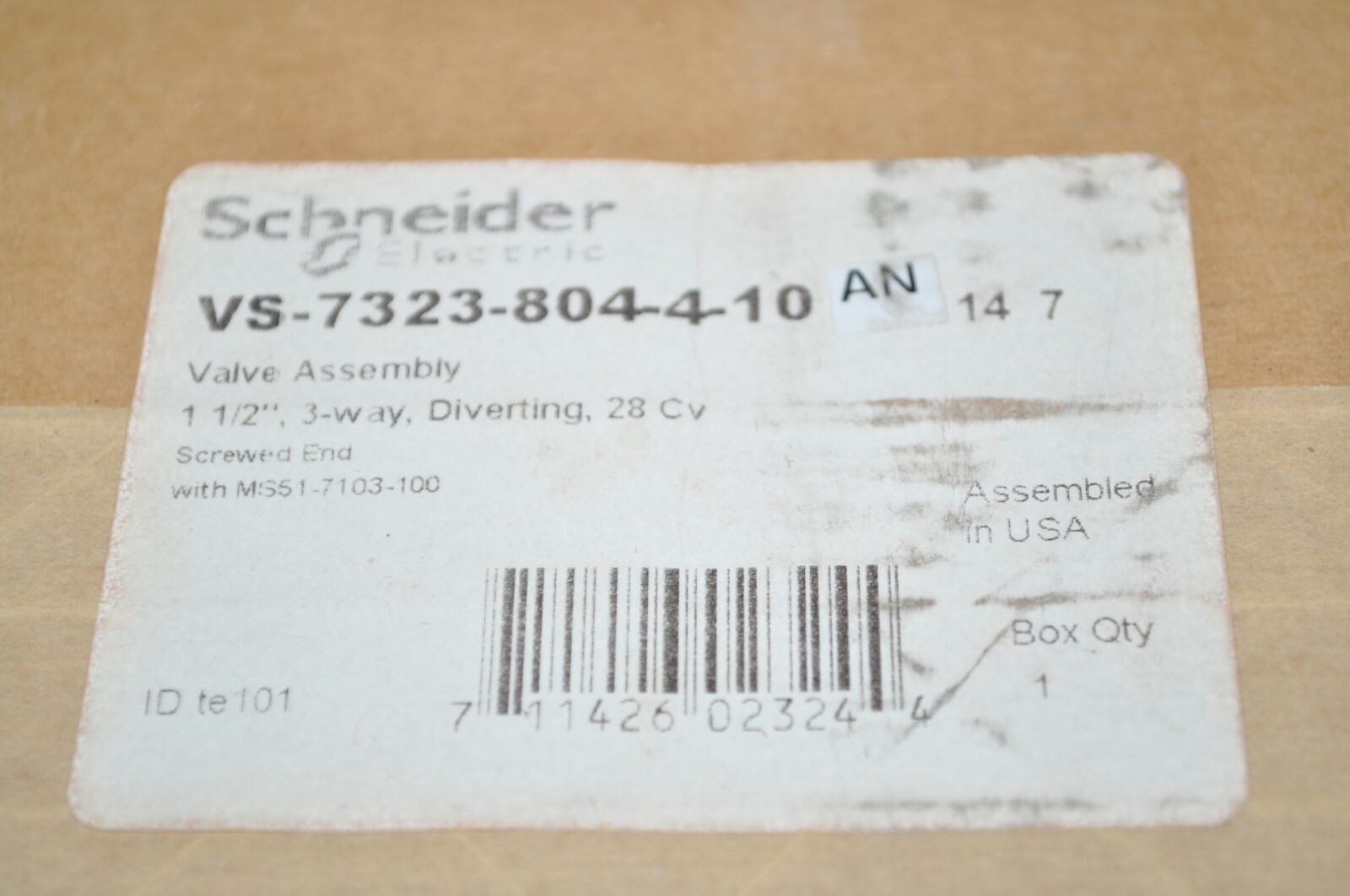 NEW Schneider Electric 1.5″ Npt Valve Assembly 3-Way Diverting VS-7323-804-4-10