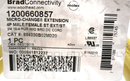 NEW WOODHEAD 884030B02M020 MICRO-CHANGE EXTENSION 49 MALE/FEMALE ST EXT/ST