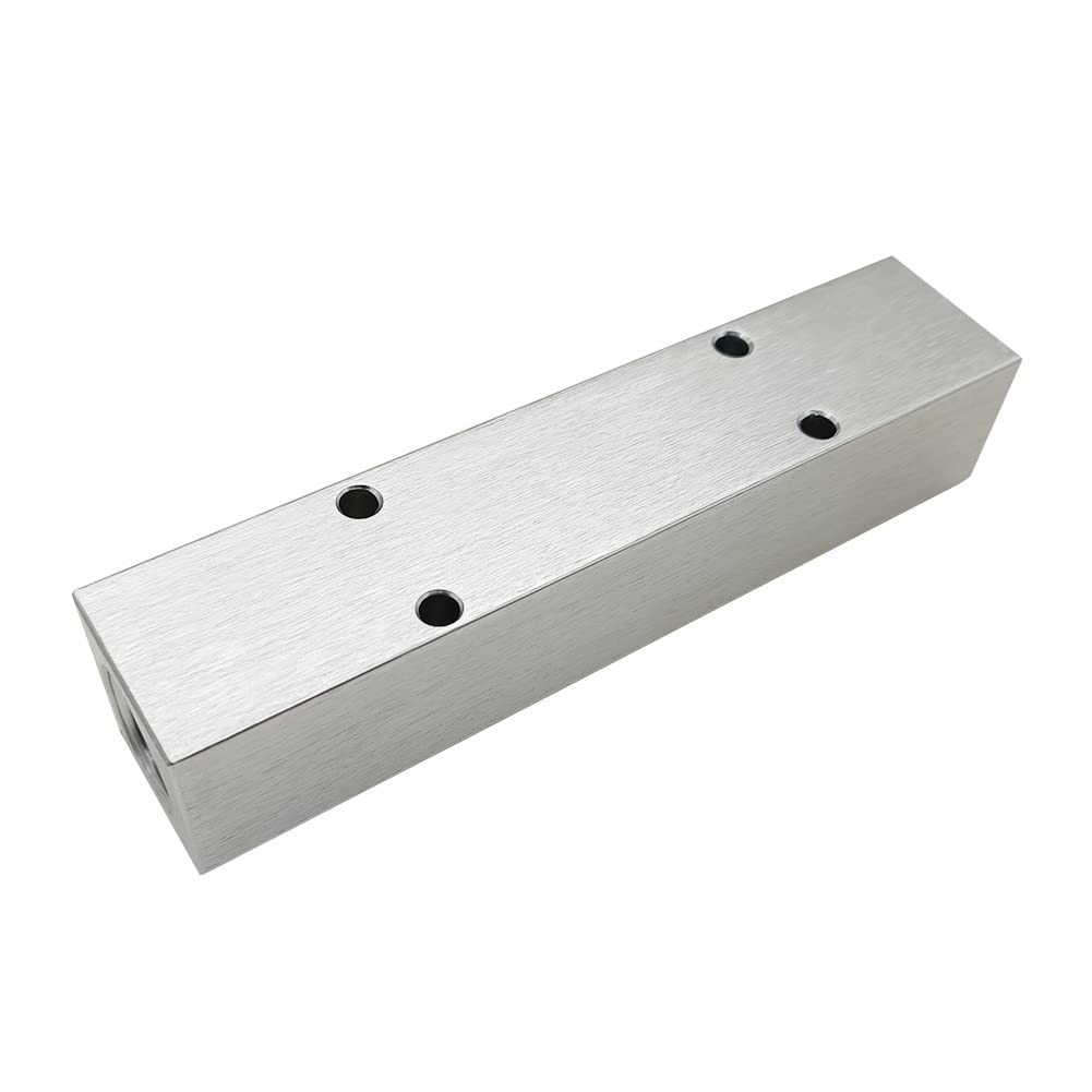 1 PC 4 Way 6 Port Air Manifold 1/2 Inch NPT Supply 1/4 Inch Outport Aluminum