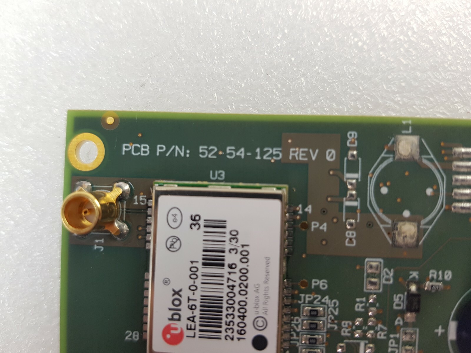 GPS MODULE U-BLOX LEA-6T-0-001, PCB 52-54-125