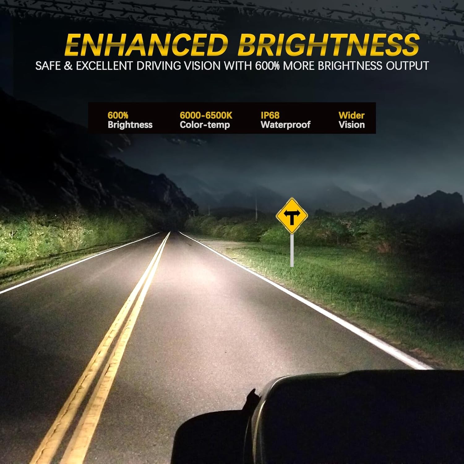 5×7 LED Headlight 7×6 H6054 Headlights with Blue Halo Amber Turn Signal