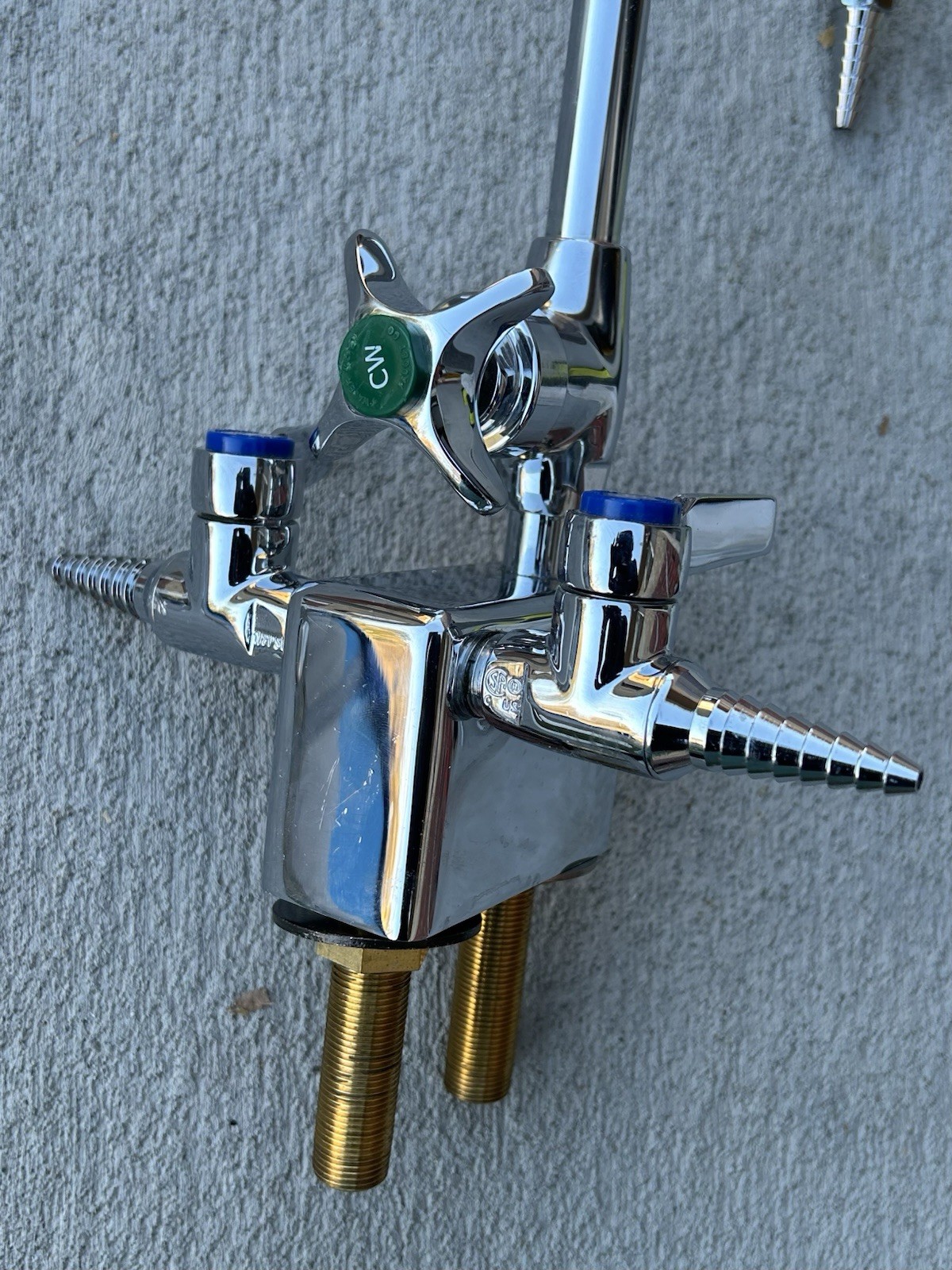 Chicago Faucets Single Hole Lab Faucet with Cross Handle, High Arch Vacuum Break