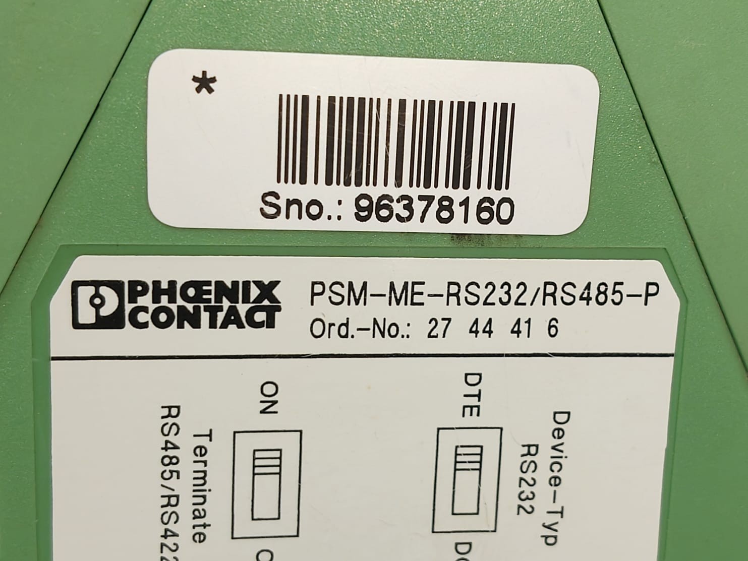 PHOENIX CONTACT PSM-ME-RS232/RS485-P RS-232 to RS-485 InterfaceConverter 2744416